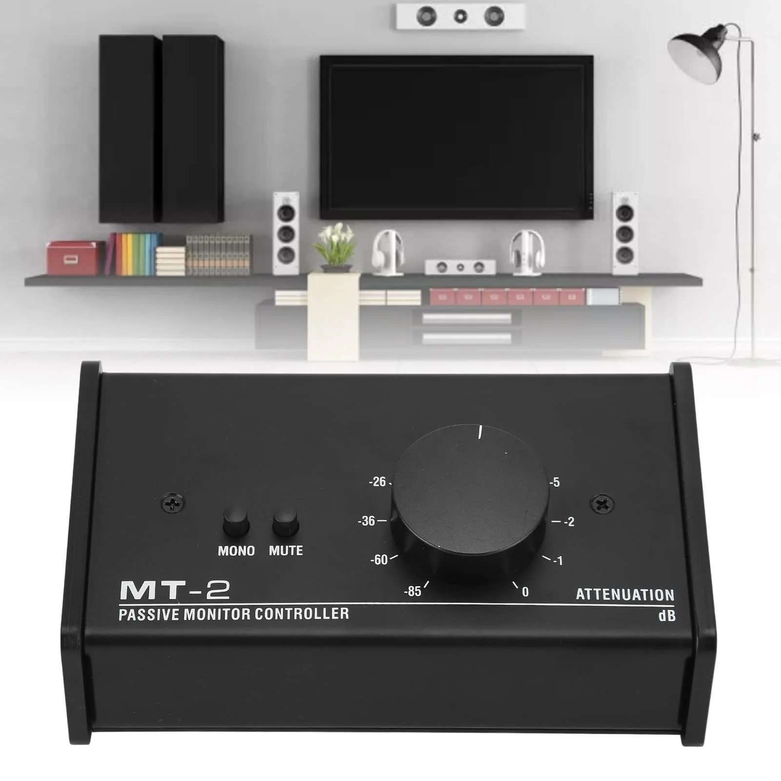 Passive Stereo Volume Controller , Mute Control Large Volume Knob Passive Monitor Controller XLR and 3 for . 5mm Interface Plug and Play for Laptop