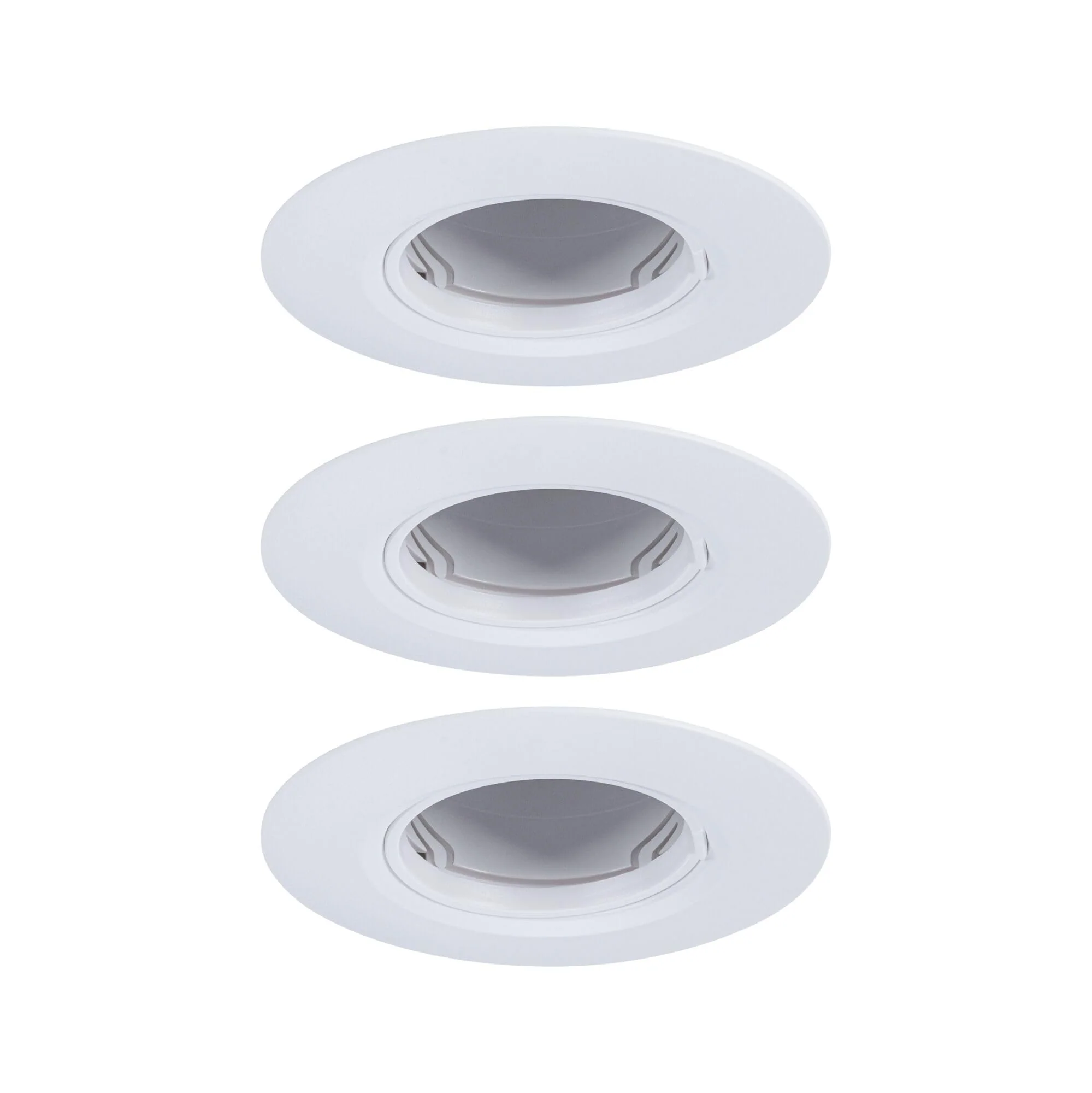 Paulmann 92112 Recessed Light Set of 3 Rigid Round 90 mm GU10 Max. 3 x 10 W 230 V White Recessed Lamp