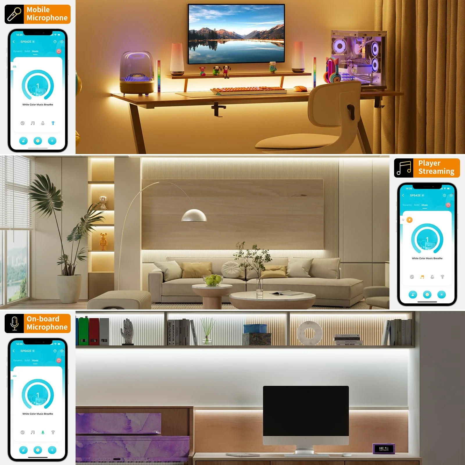 PAUTIX CCT LED Controller Kit SP542E Wi-Fi+Bluetooth,Work with Alexa/Google Assistant,App Control RF Remote Control,CCT LED Dimmer,for CCT LED Strip Light,with Timing Function,Music Mode,Group Control - Image 3