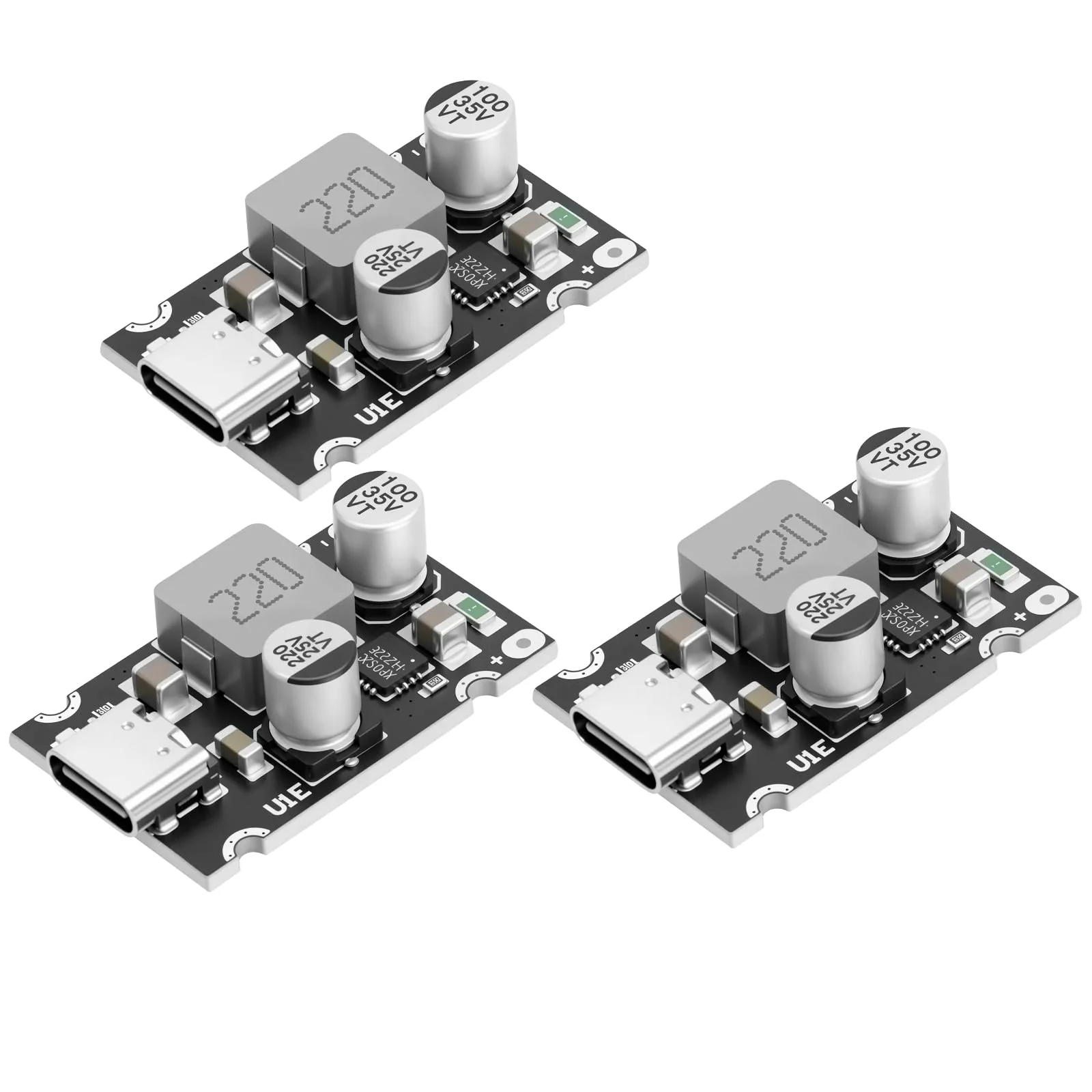 PD65W Fast Charging Module, QIQIAZI Fast Charging Module 12V-30V to USB-C PD3.1 QC3.0 with Type-C Port, USB Buck Converter DC-DC Step Down Module for Phone Fast Charging (Pack of 3)