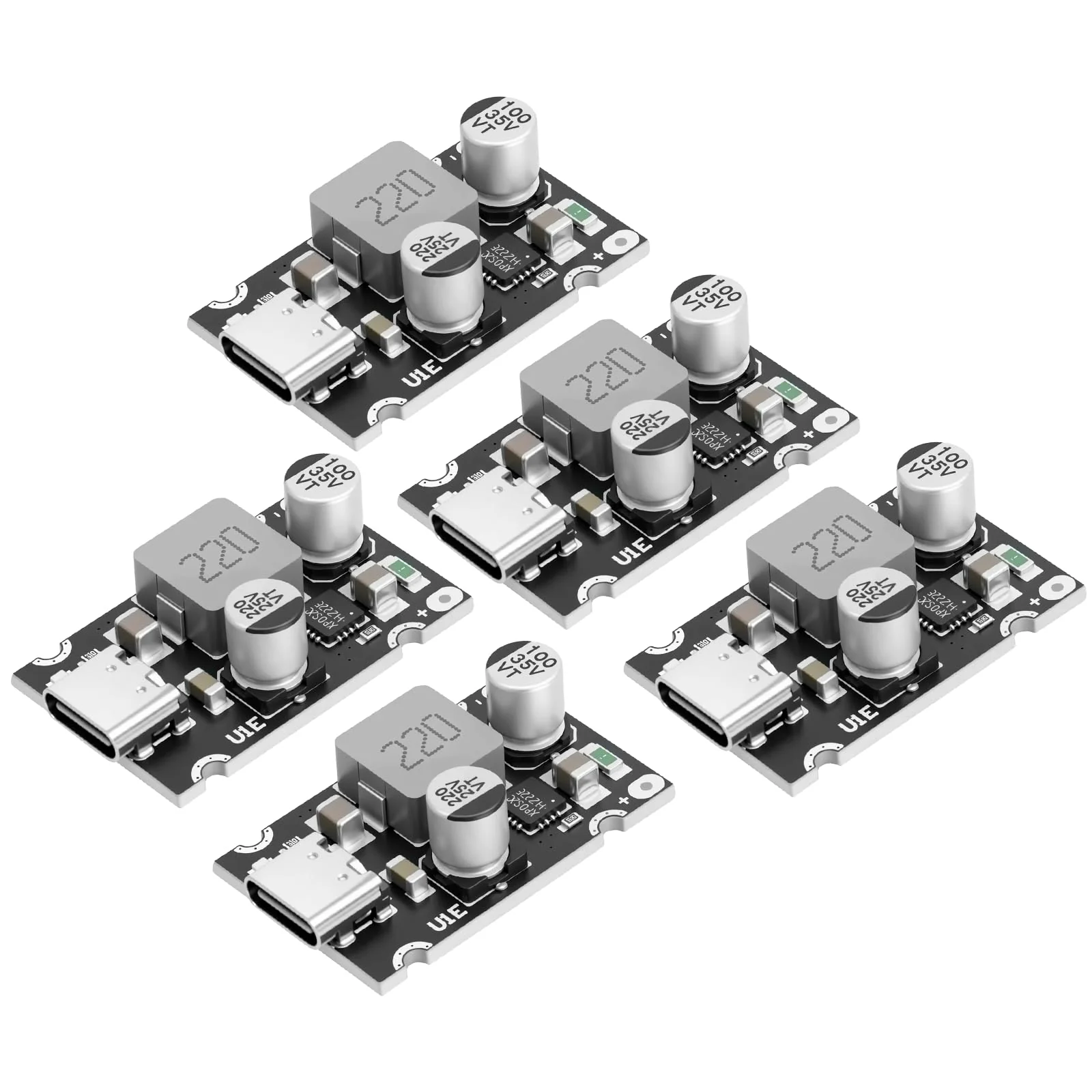PD65W Fast Charging Module, QIQIAZI Fast Charging Module 12V-30V to USB-C PD3.1 QC3.0 with Type-C Port, USB Buck Converter DC-DC Step Down Module for Phone Quick Charging (Pack of 5)