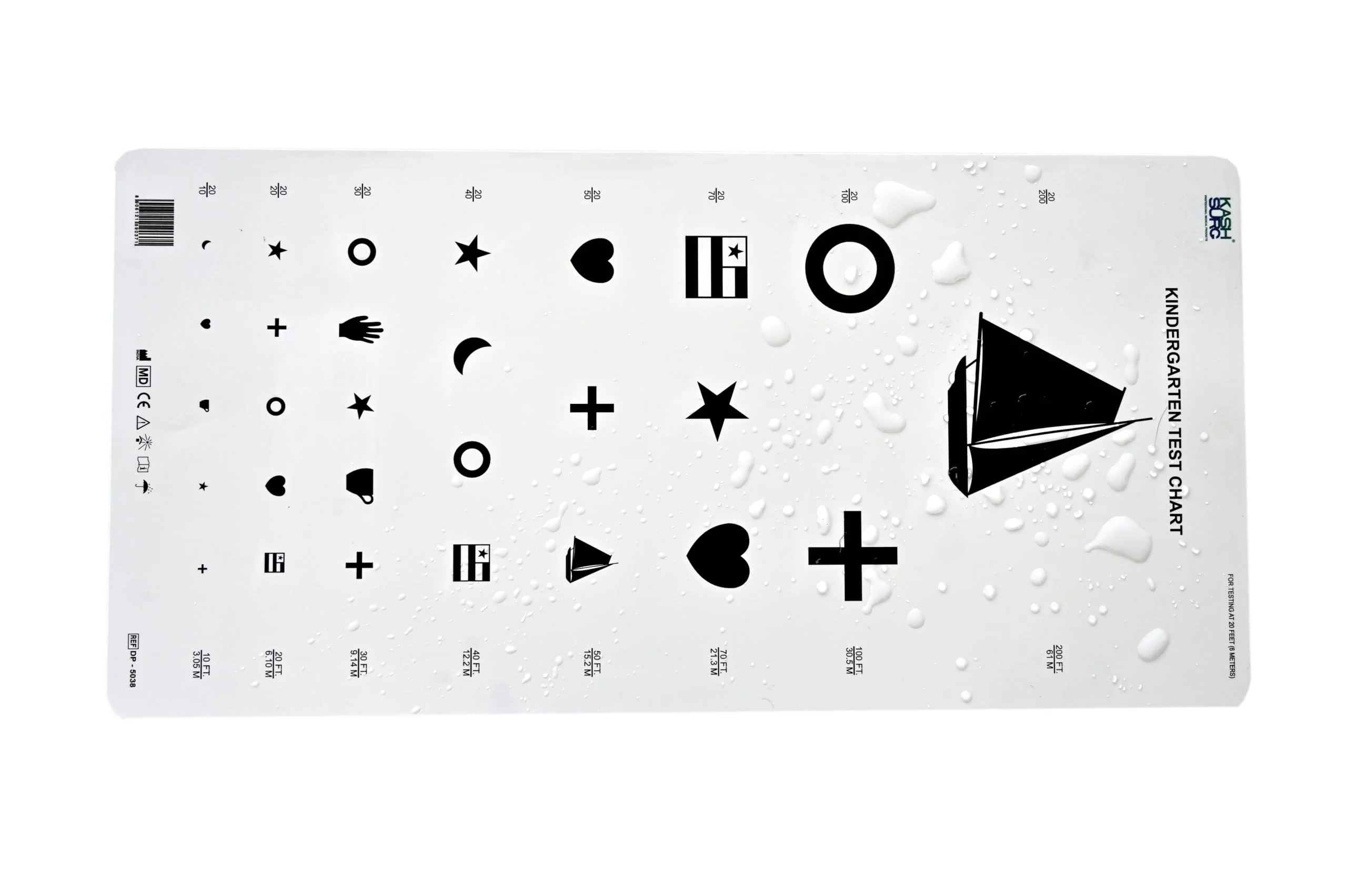 Pediatric Eye Chart Vision Test, Visual Acuity 6M / 20 Feet, for Children, Adults and Infants - Image 2