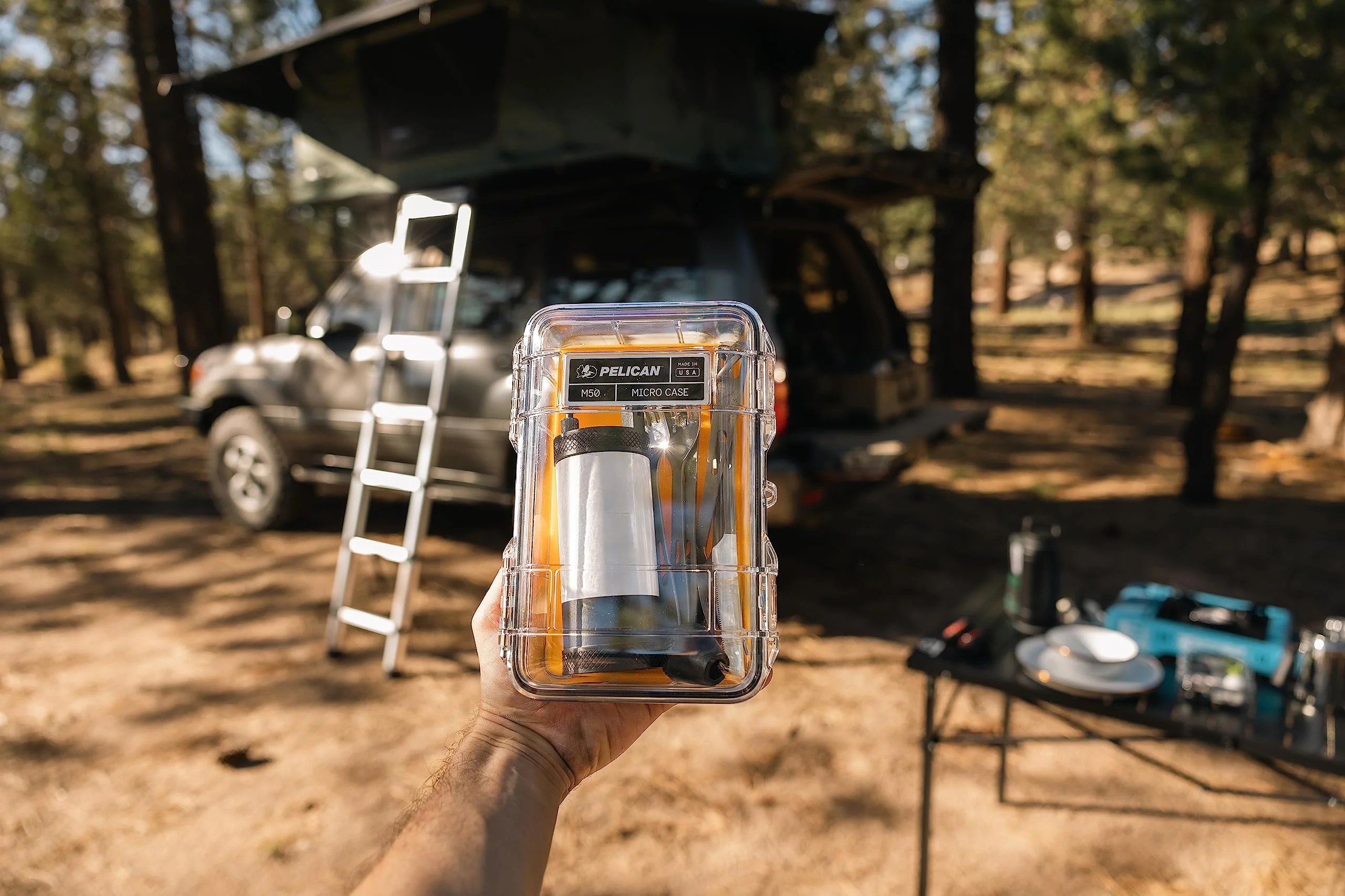 Pelican M50 Micro Case - Waterproof Case (Dry Box, Field Box) for iPhone, GoPro, Camera, Camping, Fishing, Hiking, Kayak, Beach and More (Blue/Clear) Blue/Clear - Image 6