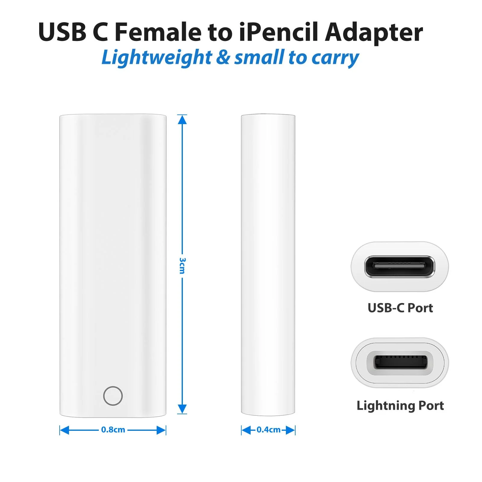 Pencil Charger Adapter for Apple Pencil 1st Generation, USB C to for Lightning Adaptor Charging Dongle Connector Accessories Bluetooth Pairing Only for iPad 10th Gen, USB-C to iPencil 1st Gen Adapter 1 Pc - Image 7