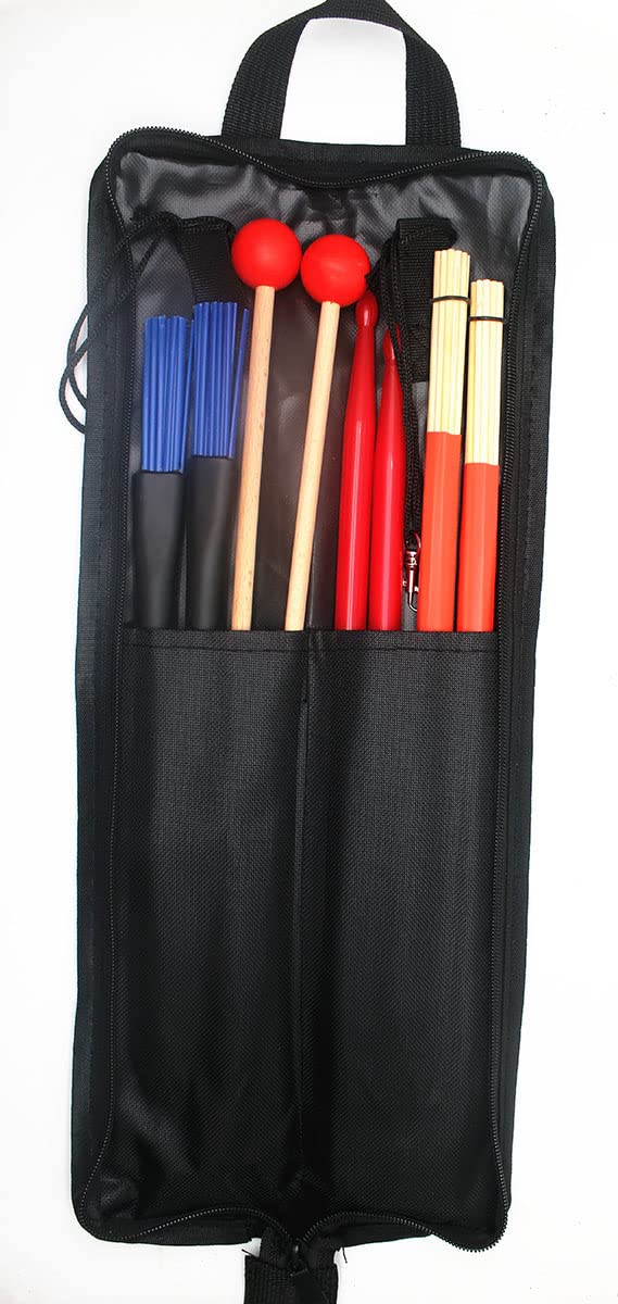 Percussion Drum Stick Bag Portable Drumstick Storage Handbag for Drumsticks Brushes Mallets Black - Image 5