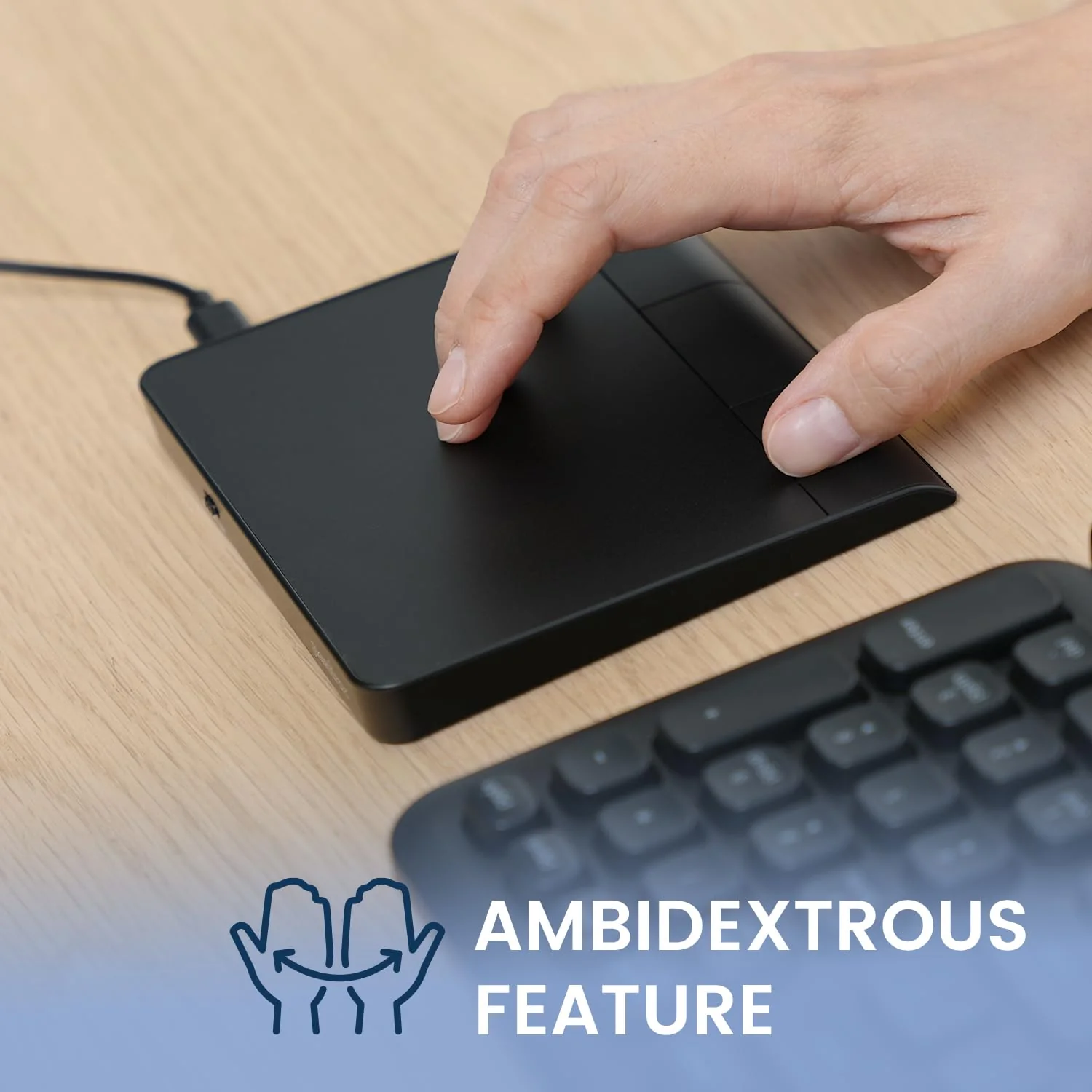 perixx PERIPAD-506 Wired Slim USB Touchpad - Wired Detachable Touchpad for Desktop and Laptop User - Large Size 5.31x4.57x0.55 inches - Black - Image 5