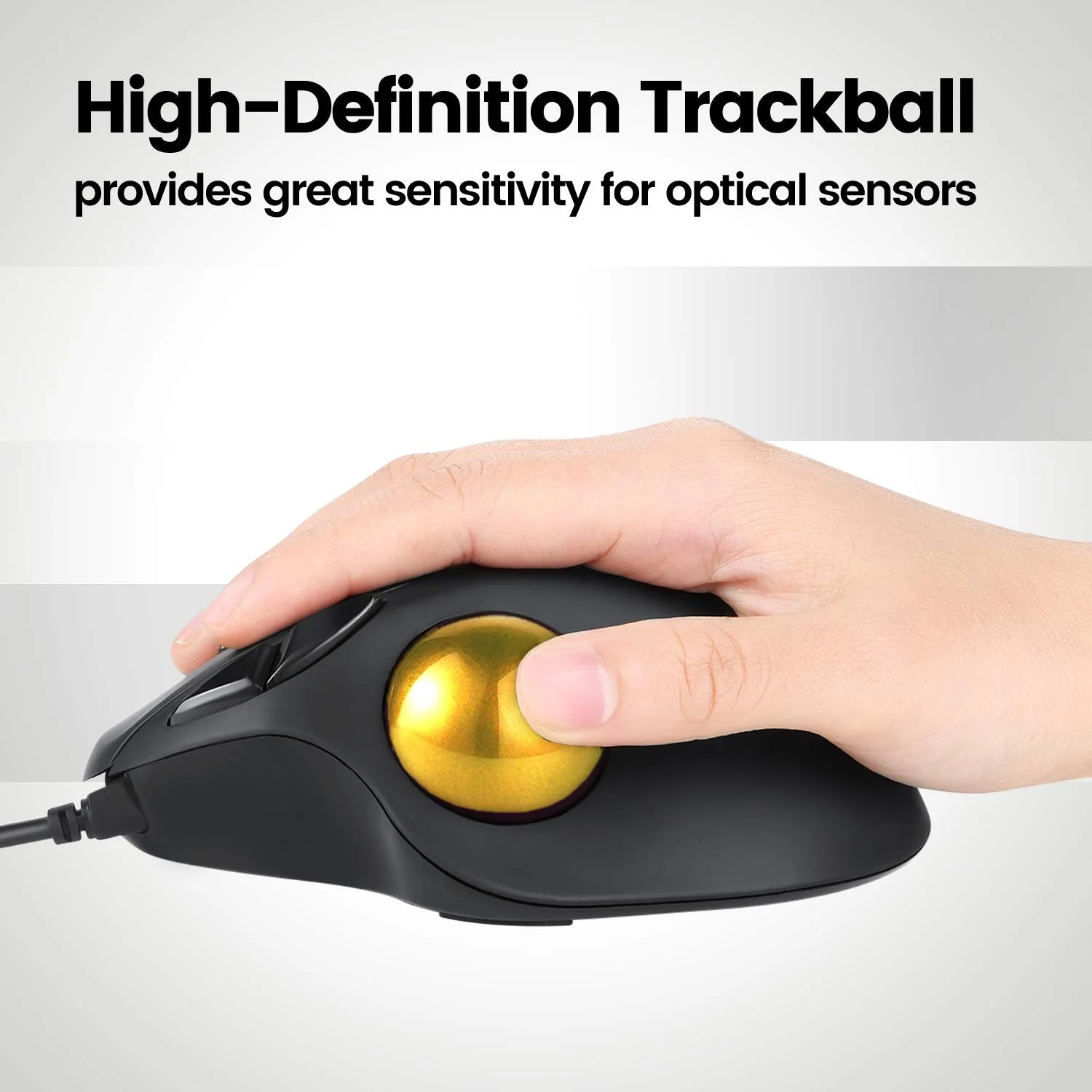 perixx PERIPRO-303 GGO 34mm Trackball Replacement Trackball for M570, PERIMICE-517/520/717/720, and Other Compatible Trackball Mice – Shiny Gold - Image 4