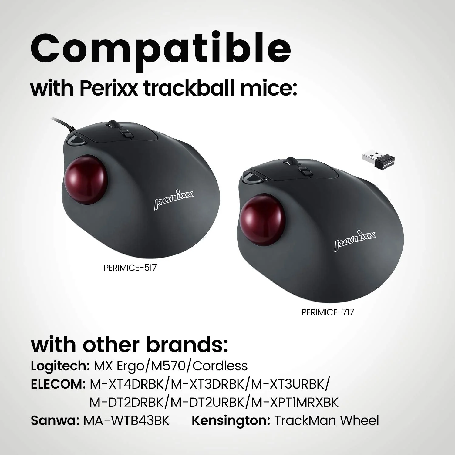 Perixx Peripro-303MR Trackball, 1.34 Inch Replacement Ball for Perimice and M570, Matte Red - Image 5