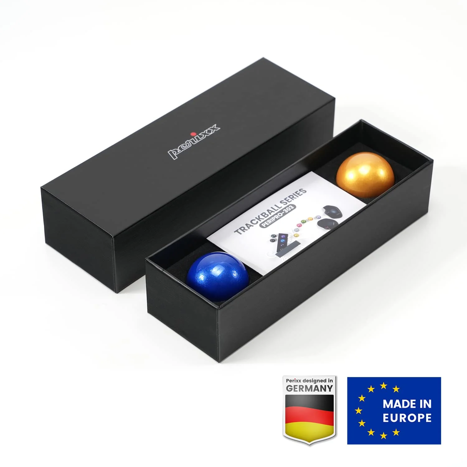 Perixx PERIPRO-303X2B 1.34 Inches Trackball 2 pcs Pack - Replacement Ball for M570, M575, PERIMICE-517/520/717/720, and Other 1.34inches Trackball Mouse - Glossy Blue and Gold… Blue & Gold - Image 6