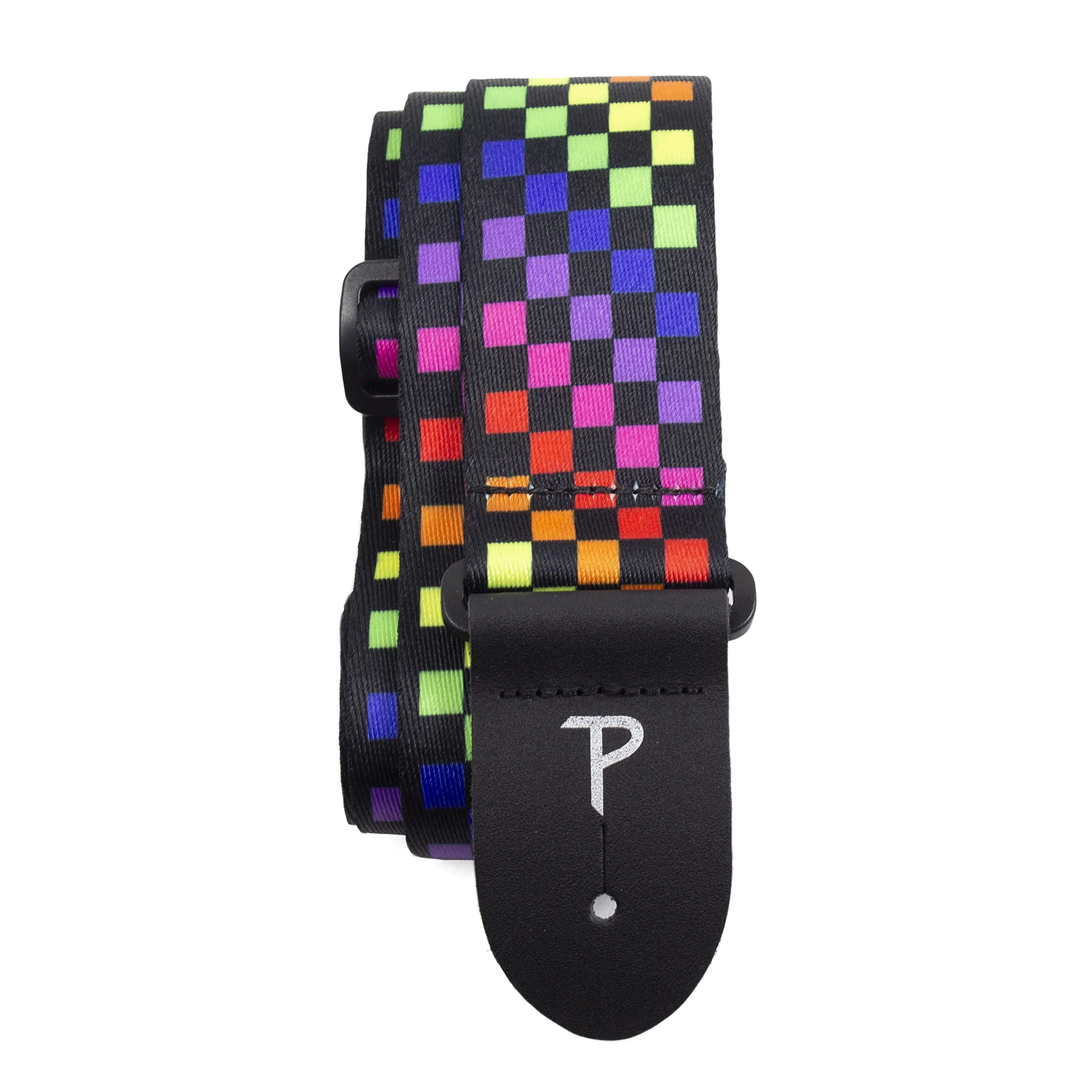 Perri's Leathers Leather Guitar Strap, 39"-58", Rainbow, Polyester, Fits Electric, Jacquard, Adjustable, Cool Acoustic Guitar Straps for Electric & Bass 58"