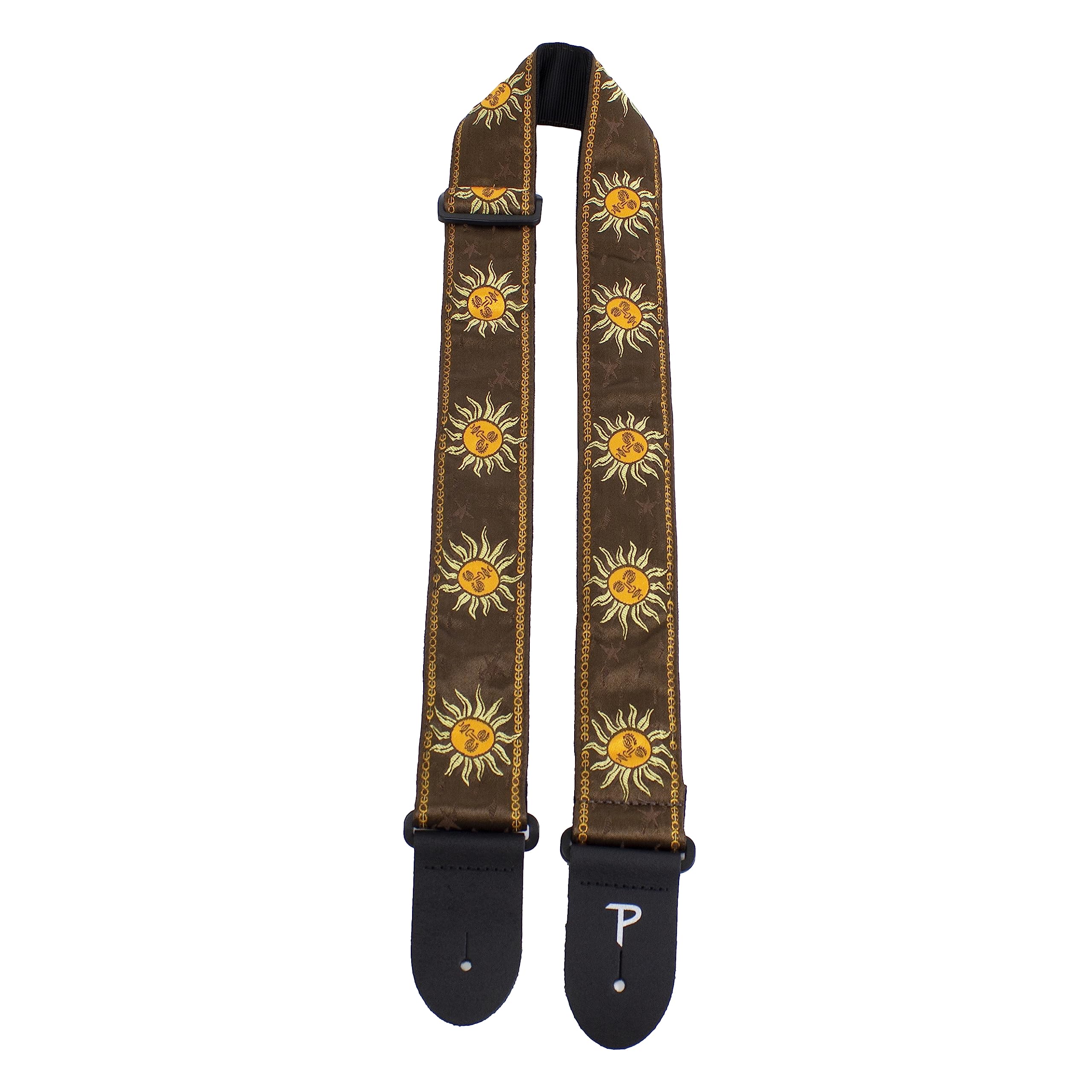 Perri's Leathers Ltd. Adjustable Leather Guitar Straps - Stylish, Comfortable Straps for Electric, Acoustic, and Bass Guitars Brown Sun