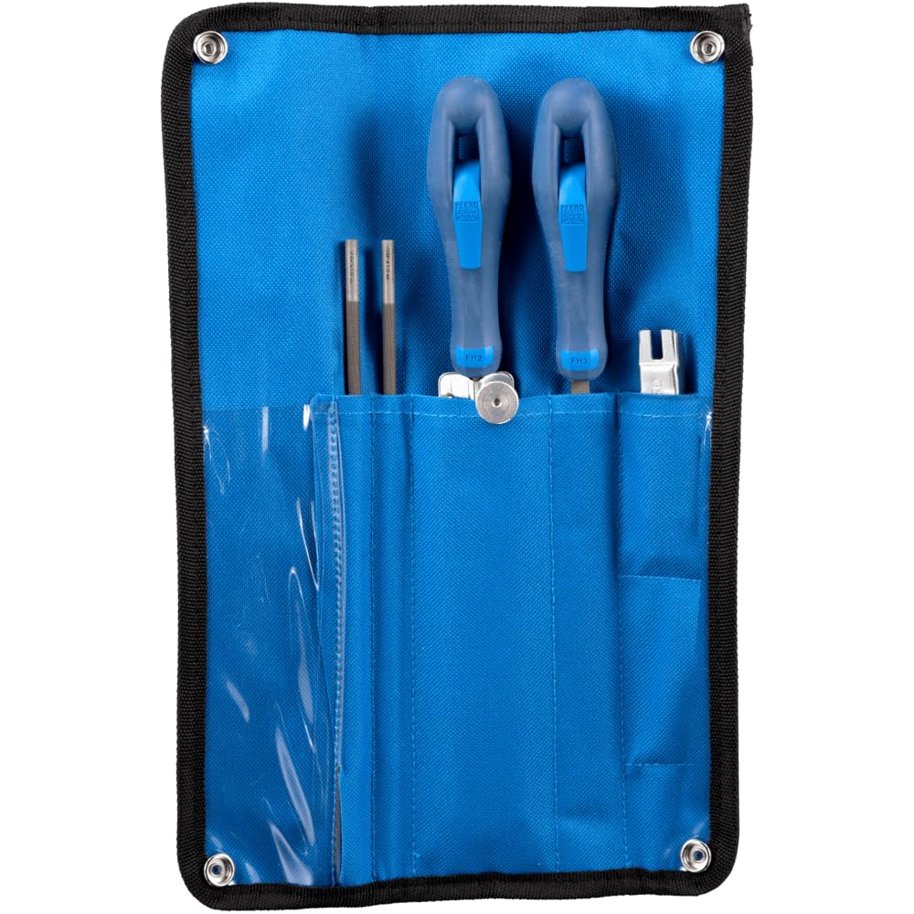 PFERD Sharpening Files Set CS-SLS- 5.16 in Roll Bag | Diameter 5.16 mm | 13/64 Inch for Chain Pitch 3/8 Inch | For Comfortable and Power-saving Sharpening of Saw Chains - Part 18077 CHAIN SHARP SET 13/64"