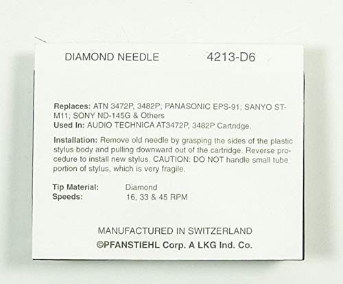Phanstiehl Diamond Needle Stylus for Audio-Technica ATN-3472P 3482P Panasonic EPS-91 Sanyo ST-M11 Sony ND-145G: 4213-D6 - Image 3