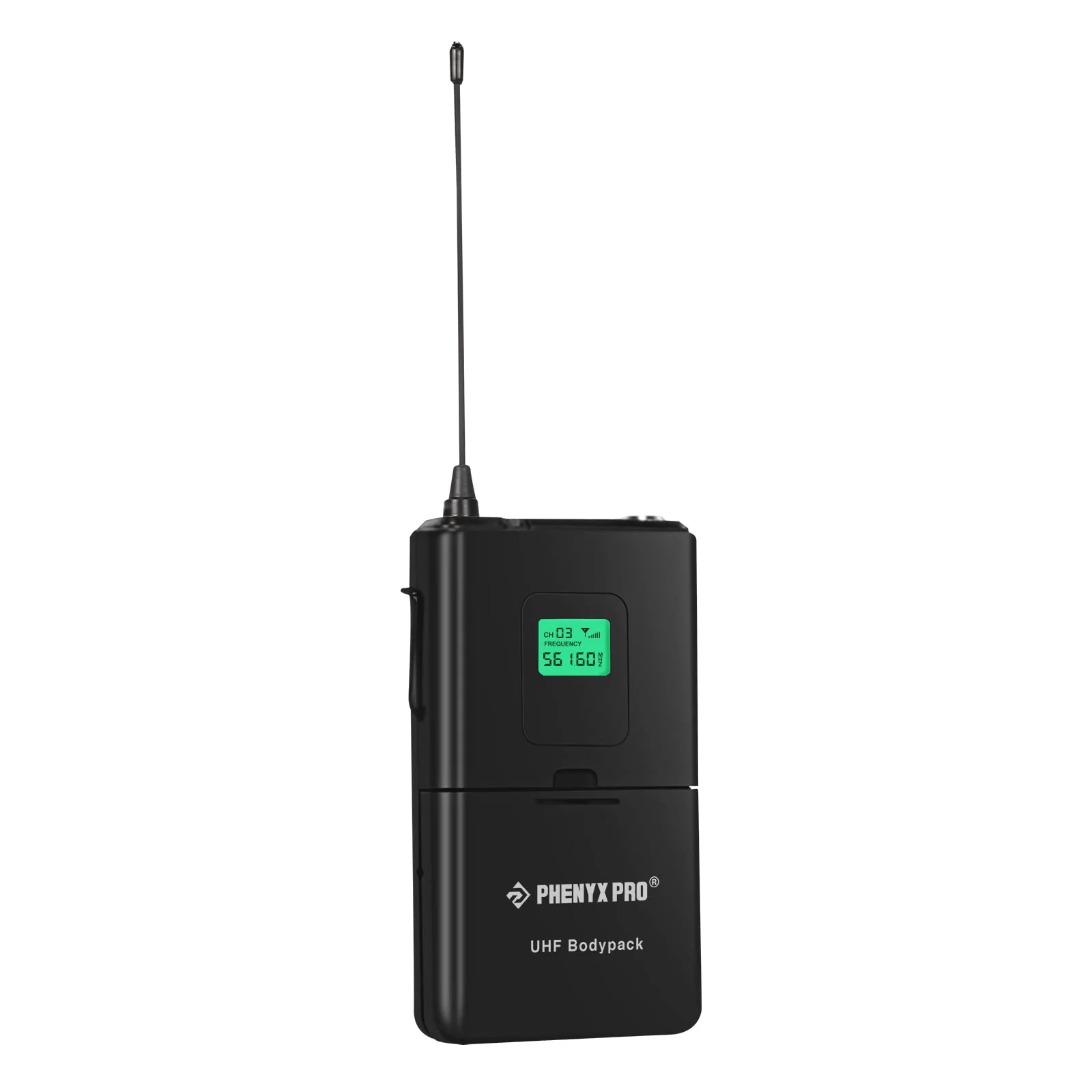 Phenyx Pro Wireless Bodypack Transmitter, 561.6MHz UHF Cardioid Pattern Wireless BodyPack Microphone, Fixed Frequency, 260 FT Range, for PTU-5000/PTU-4000 Series (PWB-5-561.6)