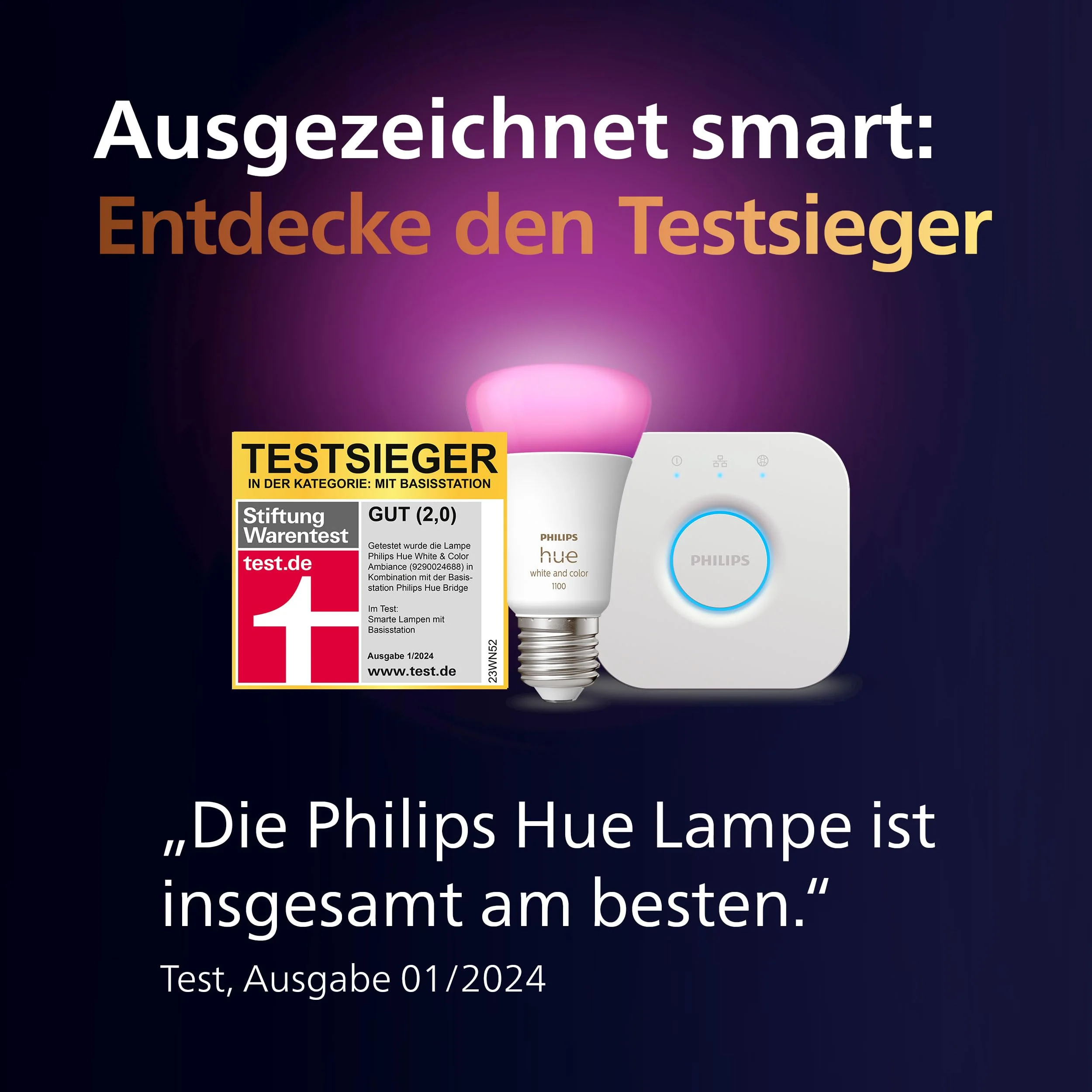 Philips Hue White and Colour Ambiance Light Bulbs E27 Single Pack 800lm 75W 1100 lm 1 Stück (1er Pack) 16 Million Colours - Image 4