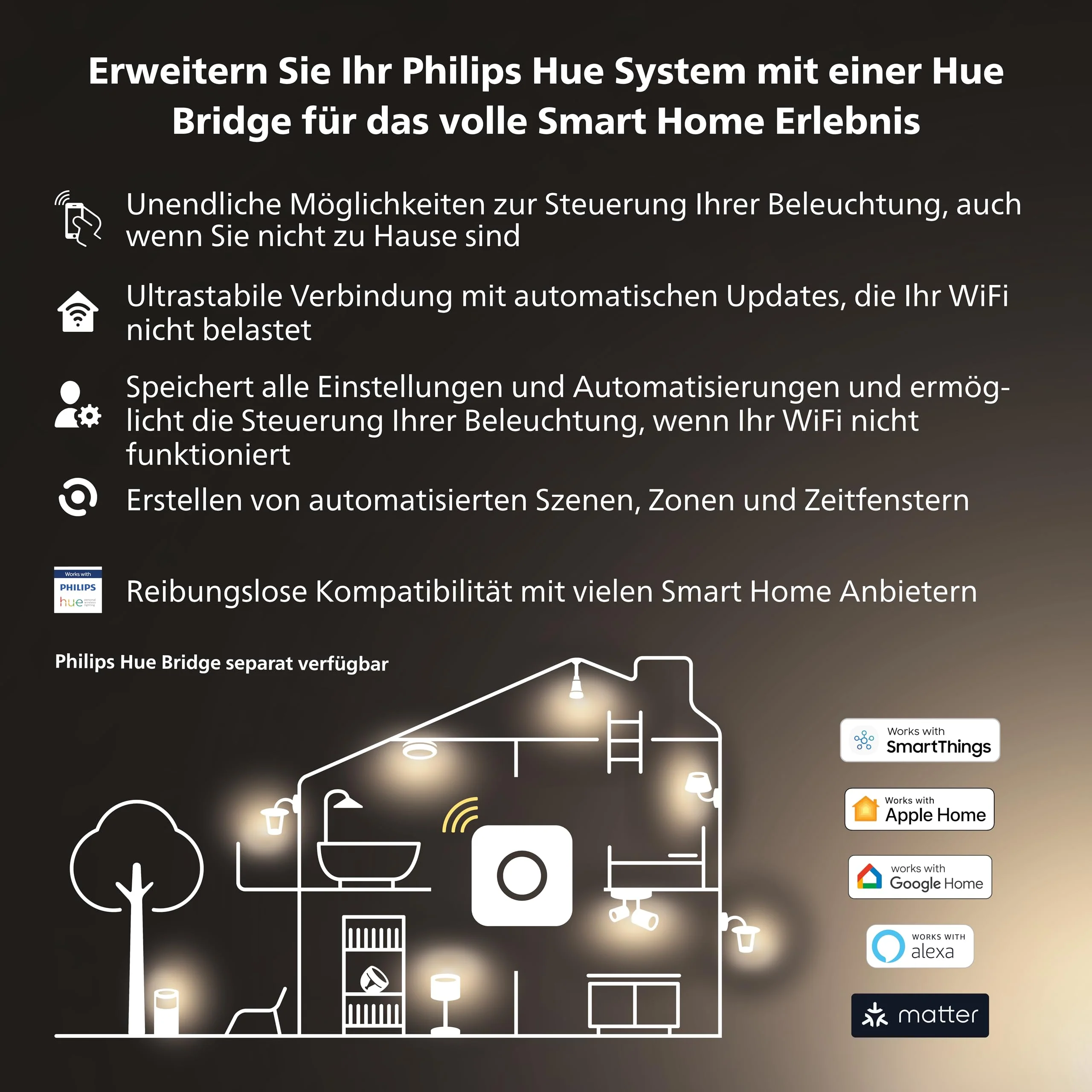 Philips Hue White E27 Filament Lamp (550 lm), Dimmable LED Standard Lamp for Hue Lighting System with Warm White Light, Smart Light Control via Voice and App, Pack of 1 1er Pack - Image 6
