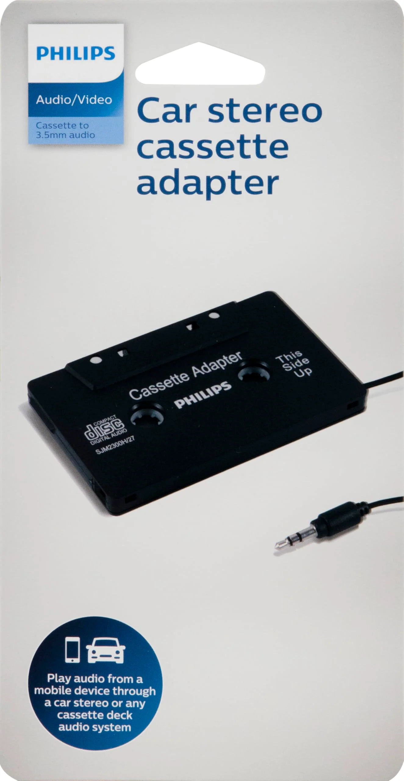 PHILIPS Universal Cassette Adapter with 3.5mm Audio Jack, Black 1 Pack - Image 5
