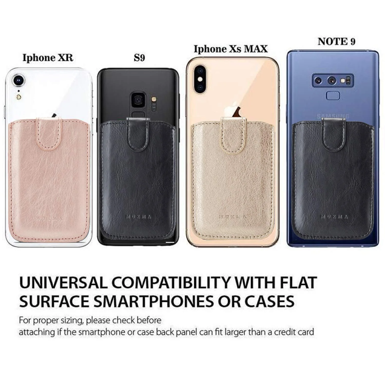 Phone Card Holder RFID Sleeve, Pu Leather Back Phone Wallet Stick-On Pull 5 Card Holder Universally Pocket Covers Credit Cash for iPhone/Android/All Smartphones(Rosegold) Rose - Image 8