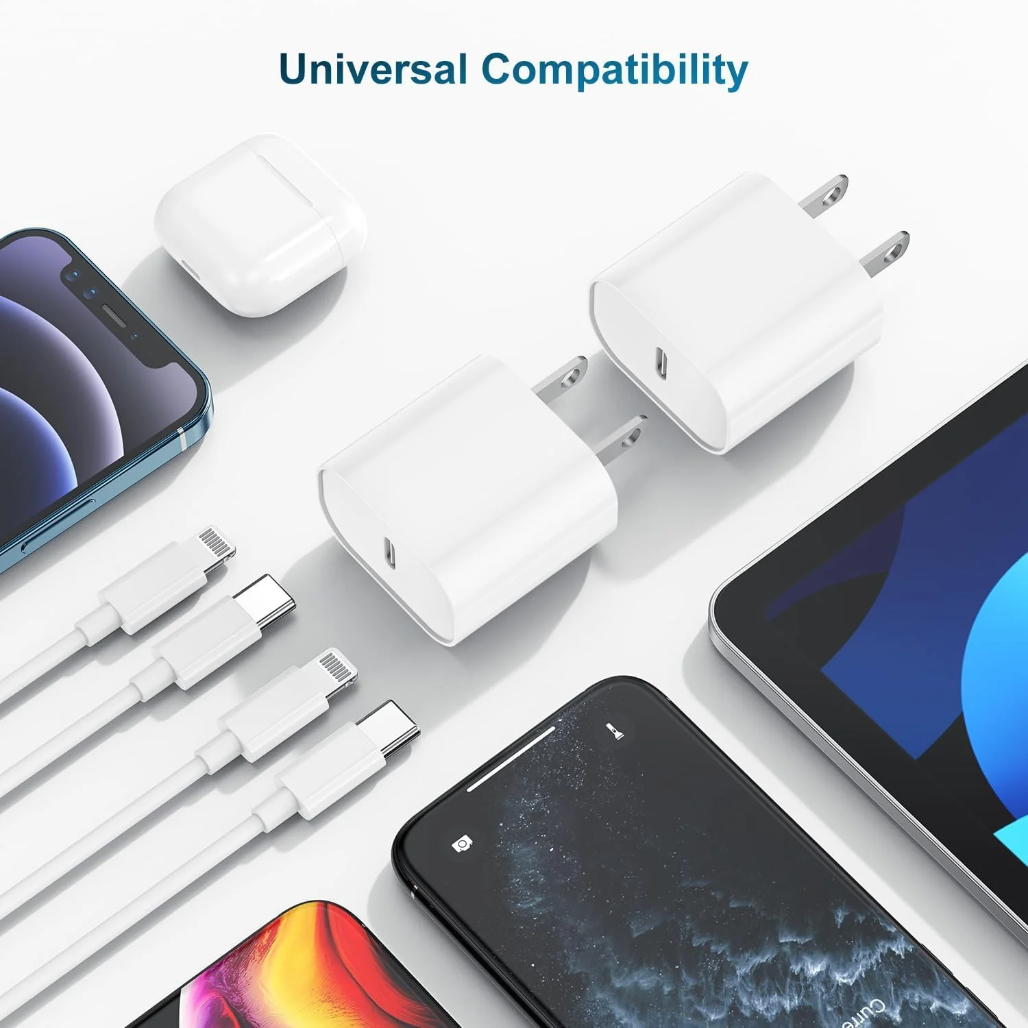 Phone Charger Fast Charging 10 FT, Long USB C to Lighting Cable 10 Foot with 20W USB C Rapid Phone Charger Block, Compatible with iPhone 14 Pro/13Pro Max/12/11Pro/Mini, 2 Pack White 2Pack 10FT - Image 6