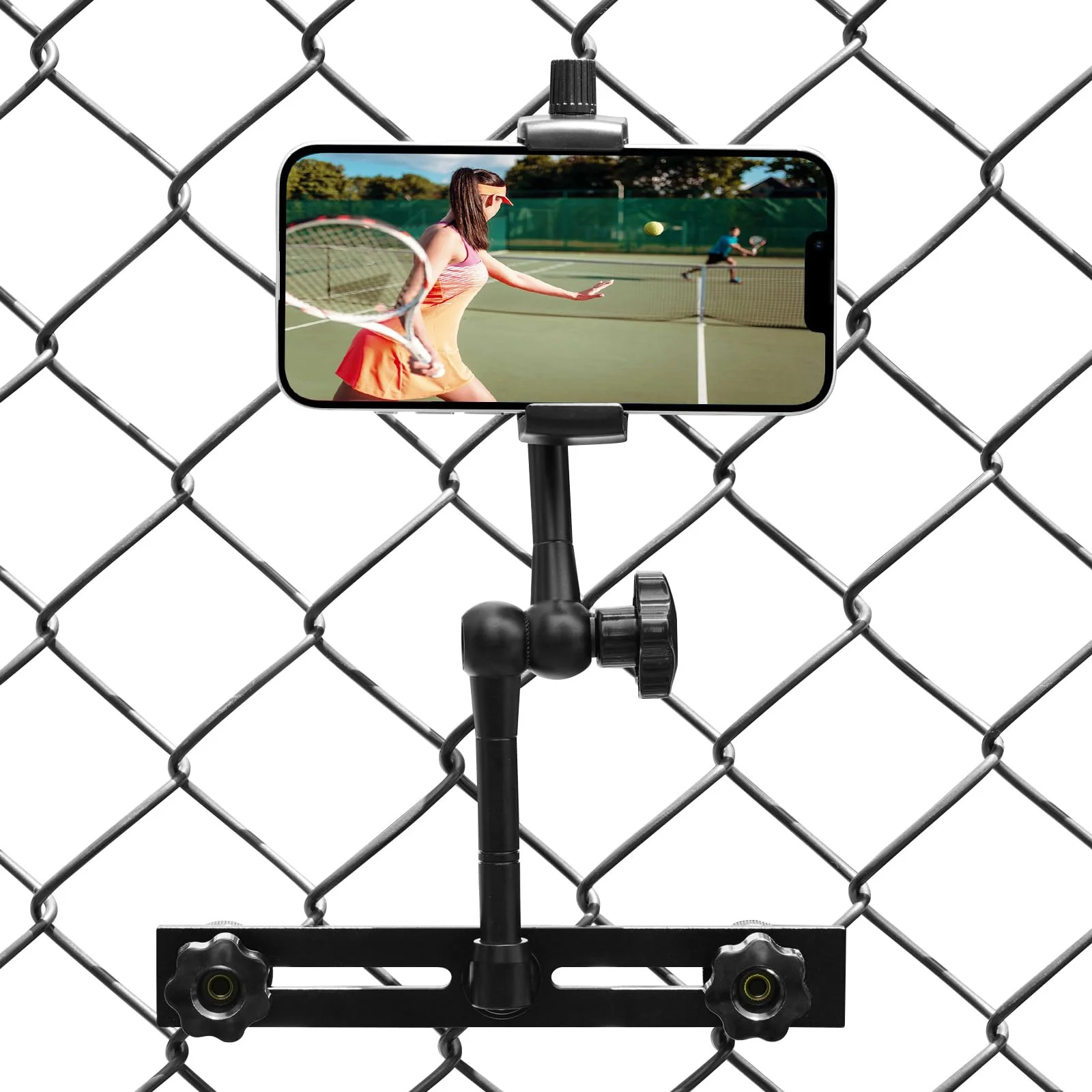 Phone Fence Mount for iPhone,Phones,to a Chain Link Fence for Recording Basketball/Football/Softball/Baseball/Tennis Games,Fence Holder Comptiable with 3.5~7.5inch iPhone/Nexus/Smartphone - Image 4