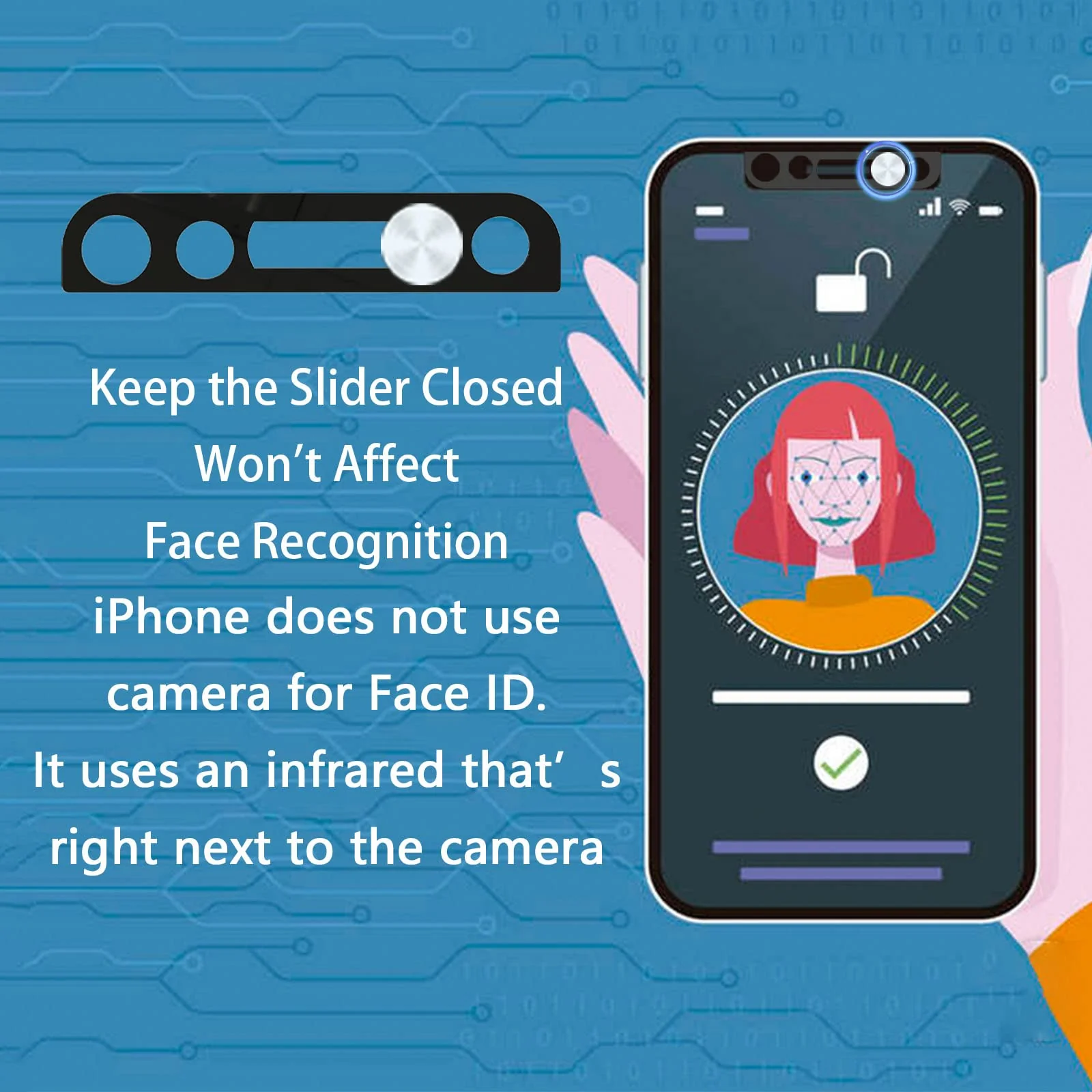 Phone Front Camera Cover,Webcam Cover Compatible for iPhone X/XR/XS/XS Max, iPhone 11/11 Pro/11 Pro Max,iPhone 12/12 Mini /12Pro /12Pro Max,Protect Privacy and Security,Not Affect Face ID Silver - Image 3
