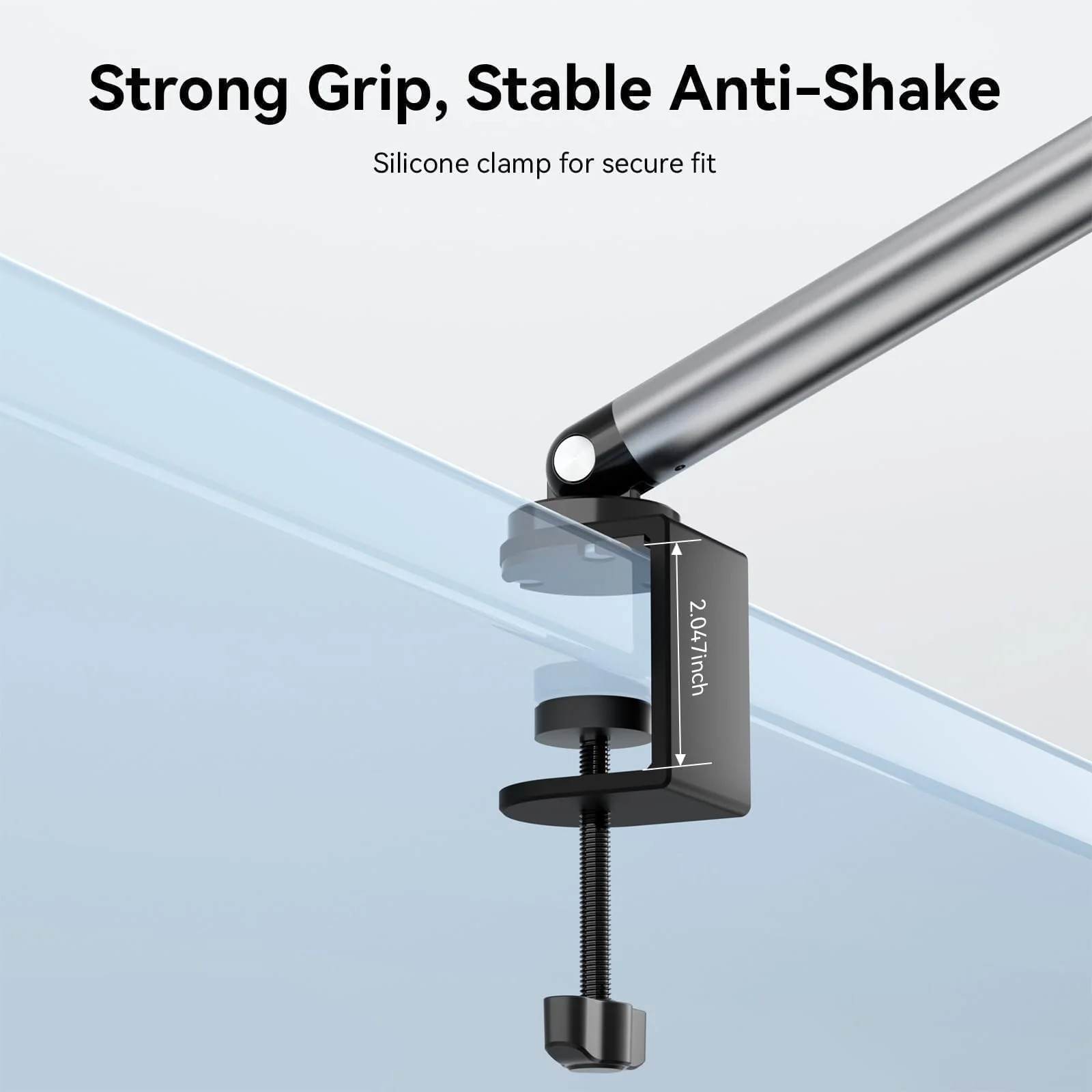 Phone Holder For Desk, With Strong Magnetic Design, Tablet Stand Holder With Long Arm, 360° Freely Adjustable Rotation Base, Upgraded Silicone Clamp, Compatible With IPhone, Android & IPad series - Image 2