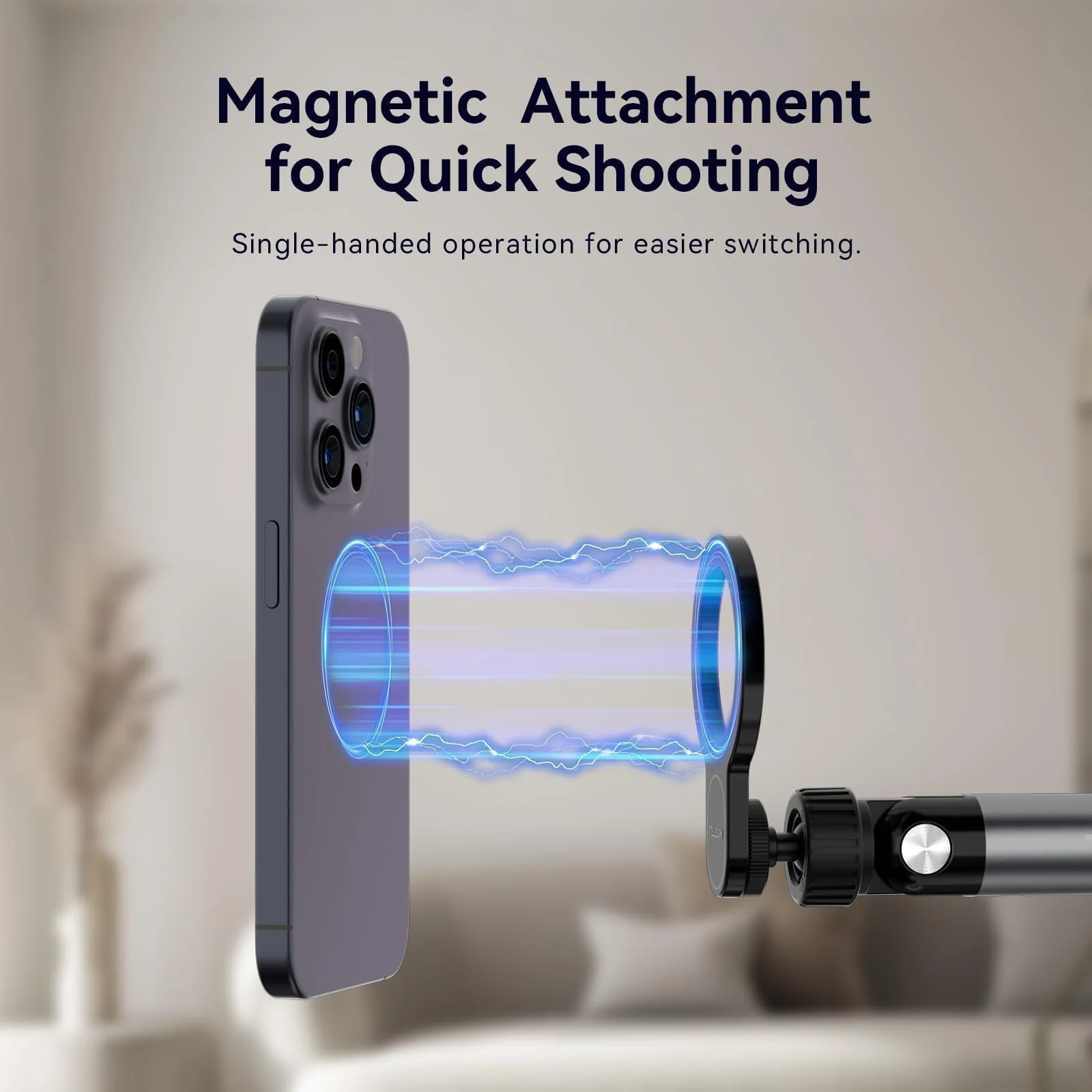 Phone Holder For Desk, With Strong Magnetic Design, Tablet Stand Holder With Long Arm, 360° Freely Adjustable Rotation Base, Upgraded Silicone Clamp, Compatible With IPhone, Android & IPad series - Image 5