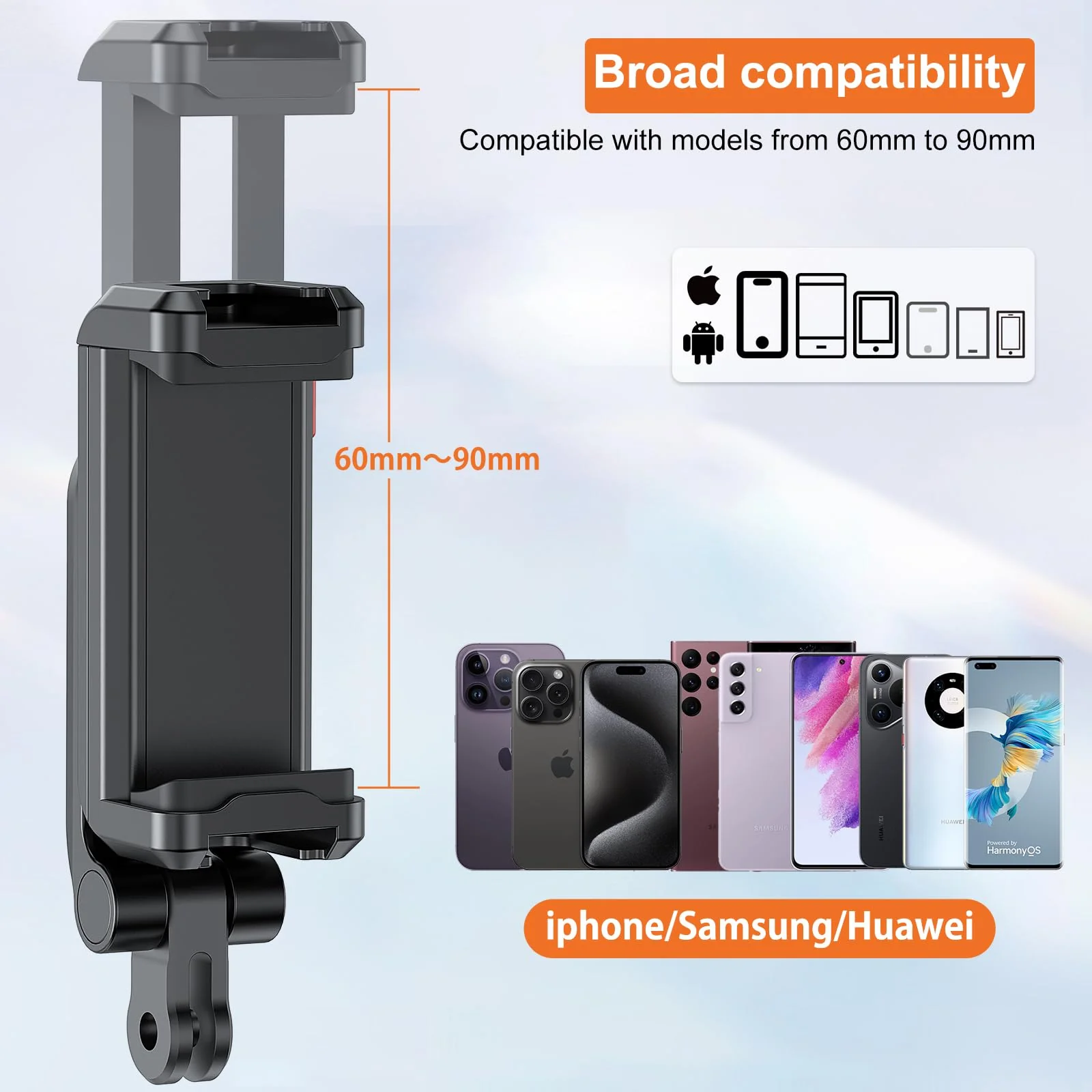 Phone Holder/Hot Shoe Mount Adapter Kit Compatible with Action Camera GoPro Hero 11 10 9 8 7 6 5, DJI OSMO Action/Action 2, iPhone13 Pro Max, Samsung, Attaching on DSLR Camera or Ring Light - Image 5