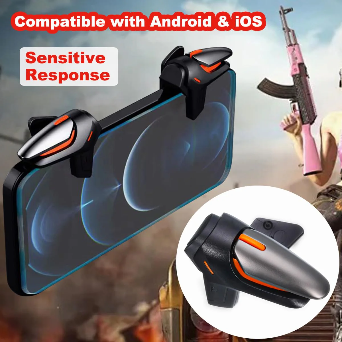 Phone Triggers for PUBG Game Controller, New Version Phone Triggers for Gaming PUBG Mobile/Knives Out/Call of Duty, Sensitive Shoot & Aim PUBG Trigger Smart Phone Gamepad Game Triggers for iOS/Android - Image 6