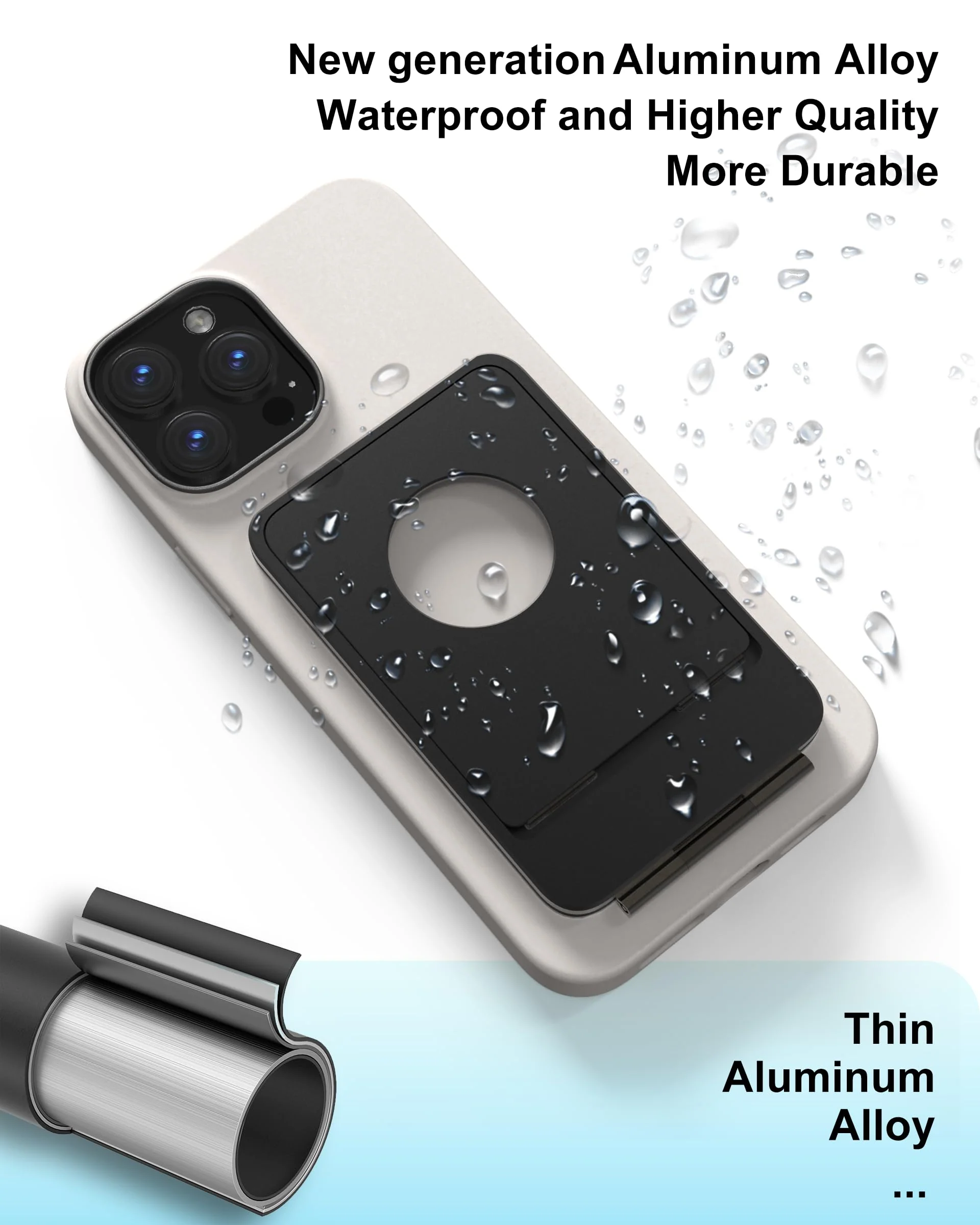 Phone Tripod Stand, Aluminum Alloy Phone Stand Compatible with Magsafe iPhone 16/15/14/13/12 Series, Foldable Strong Magnetic Phone Stand, Mult-Angle Adjustment Pocket Tripod Black - Image 5