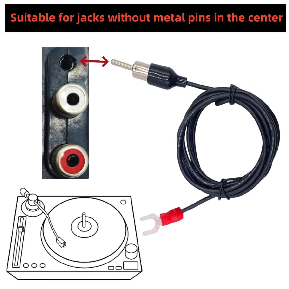 Phonograph Turntable Ground Wire for Technics SL-BD21 SL-BD3 SL-QL5 SL-6 Magnetic Cartridge Turntables - Stop Hum, 5-ft Technic - Image 2