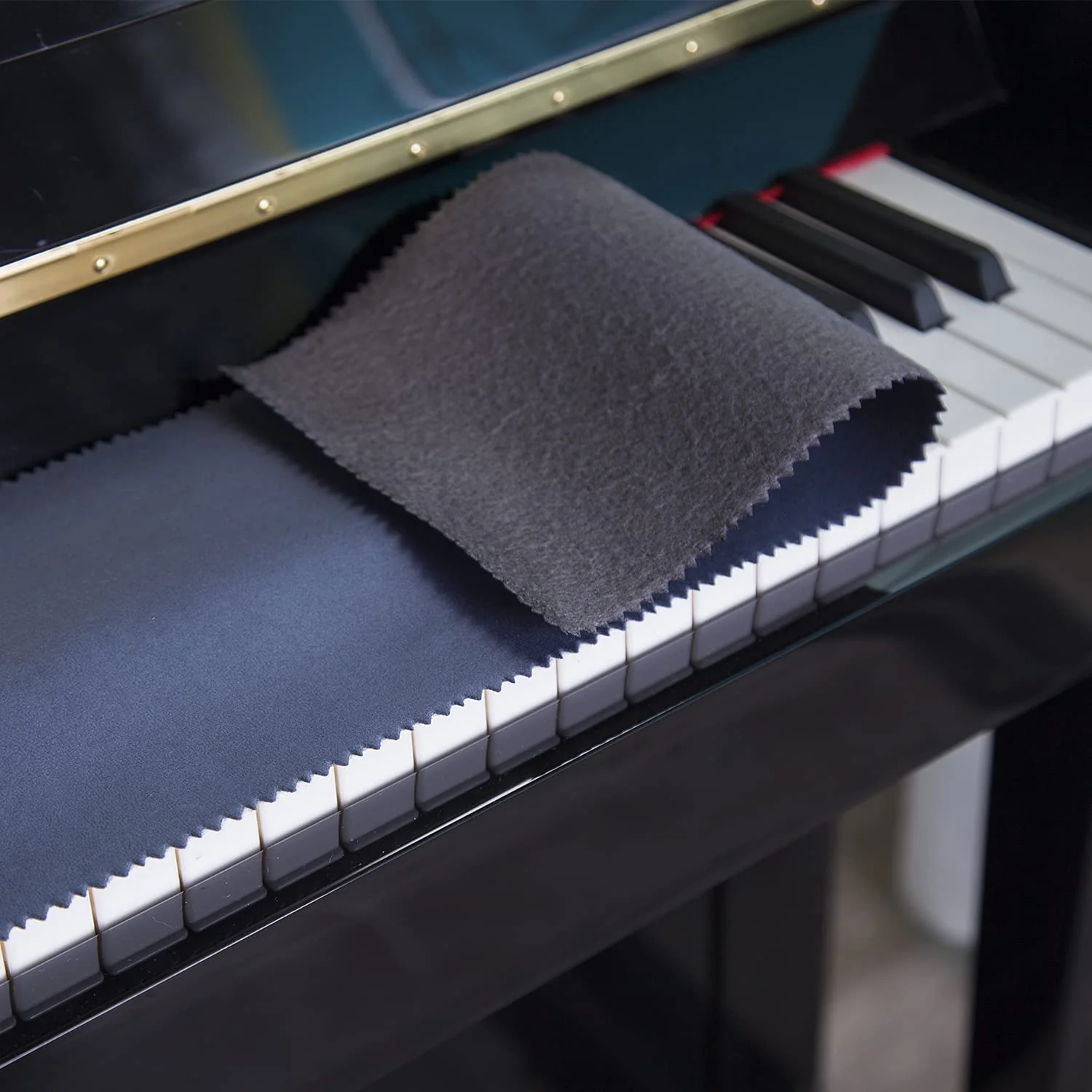 Piano Keyboard Anti-Dust Cover High Technology Fabric Key Cover Cloth Fit For Upright Piano, Electric Piano & Grand piano (Dark blue) (Dark blue) Dark blue