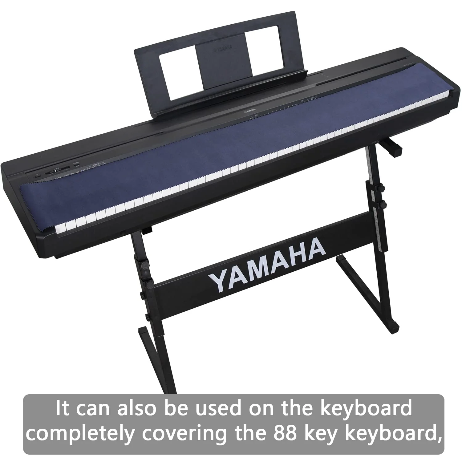 Piano Keyboard Anti-Dust Cover High Technology Fabric Key Cover Cloth Fit For Upright Piano, Electric Piano & Grand piano (Dark blue) (Dark blue) Dark blue - Image 3