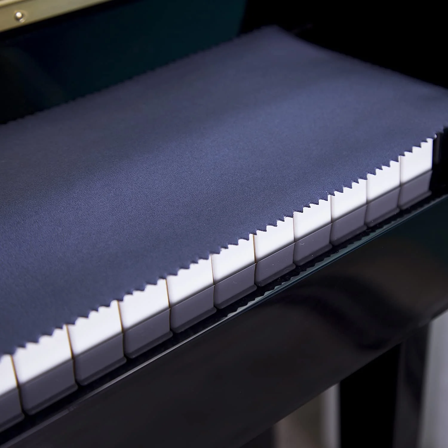 Piano Keyboard Anti-Dust Cover High Technology Fabric Key Cover Cloth Fit For Upright Piano, Electric Piano & Grand piano (Dark blue) (Dark blue) Dark blue - Image 4
