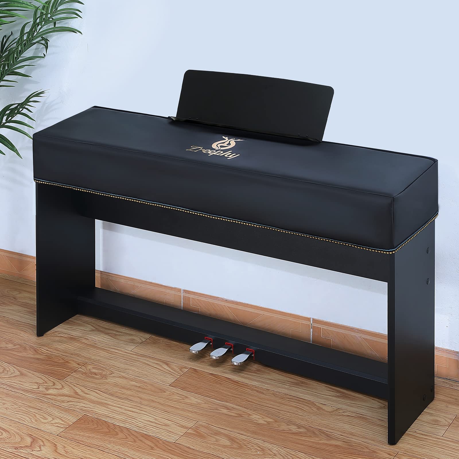 Piano Keyboard Dust Cover with Music Stand Opening of Zipper Design, Dust Proof Cover Compatible for Yamaha P225 P223 P145 P143 88 Keys Digital Piano Keyboards Electronic Keyboards L 52.36 * W 10.87" Black - Image 4