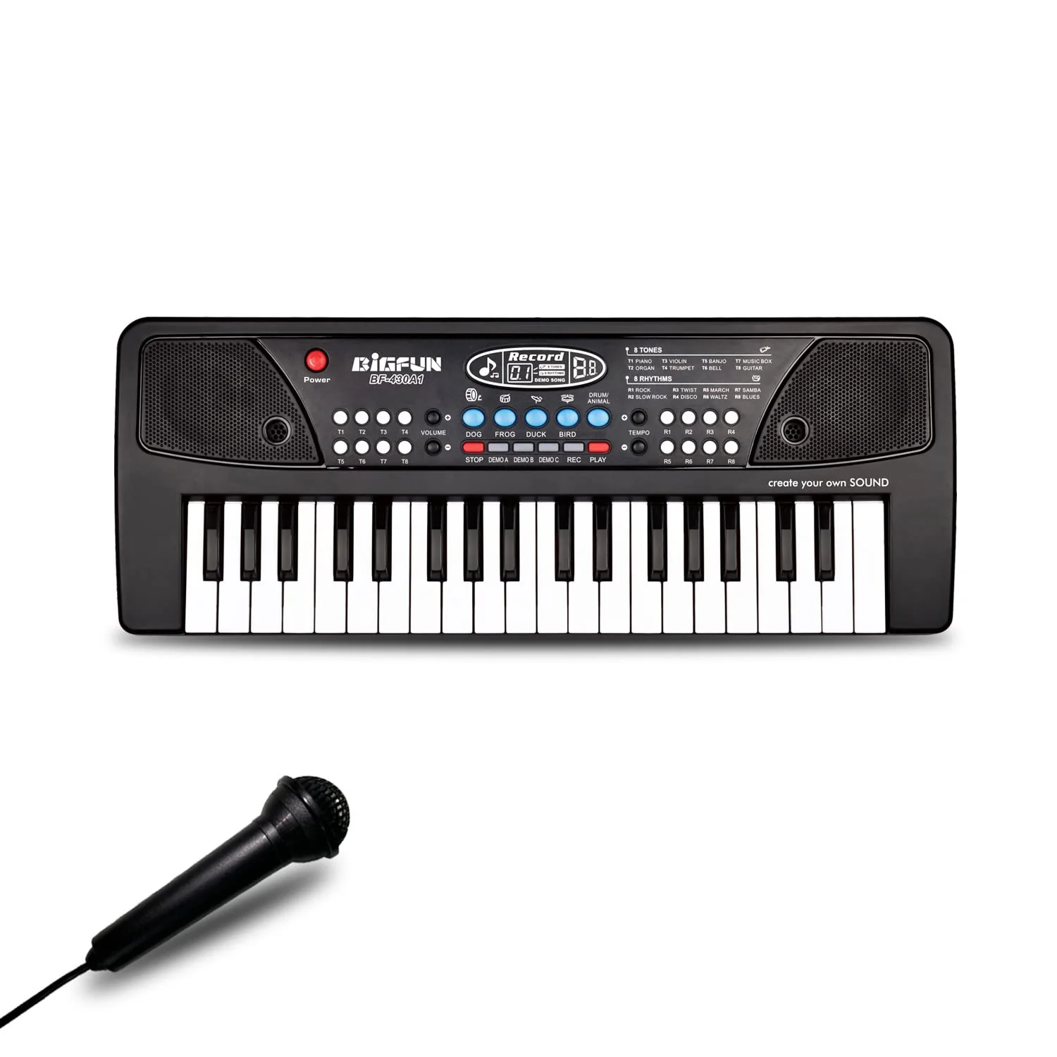 Piano Keyboard for Kids, EOOLEOW 37 Keys Portable Electronic Piano for kids with Microphone - Music Keyboard Piano Toys for 3 4 5 6 7 8 9 Year Old Boys and Girls (Black) Black
