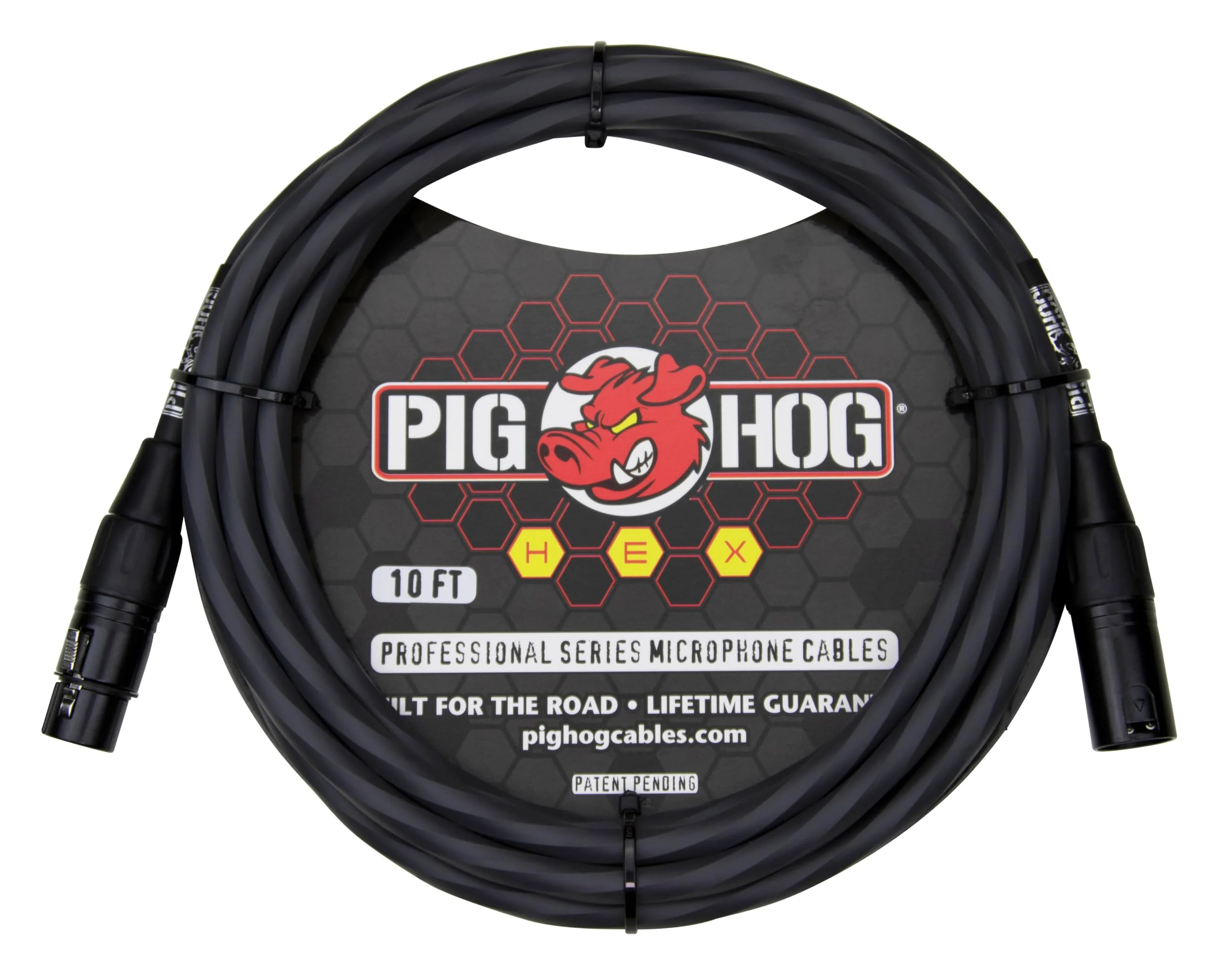 Pig Hog PHMH10GR Hex Series Mic Cable, Grey 10ft