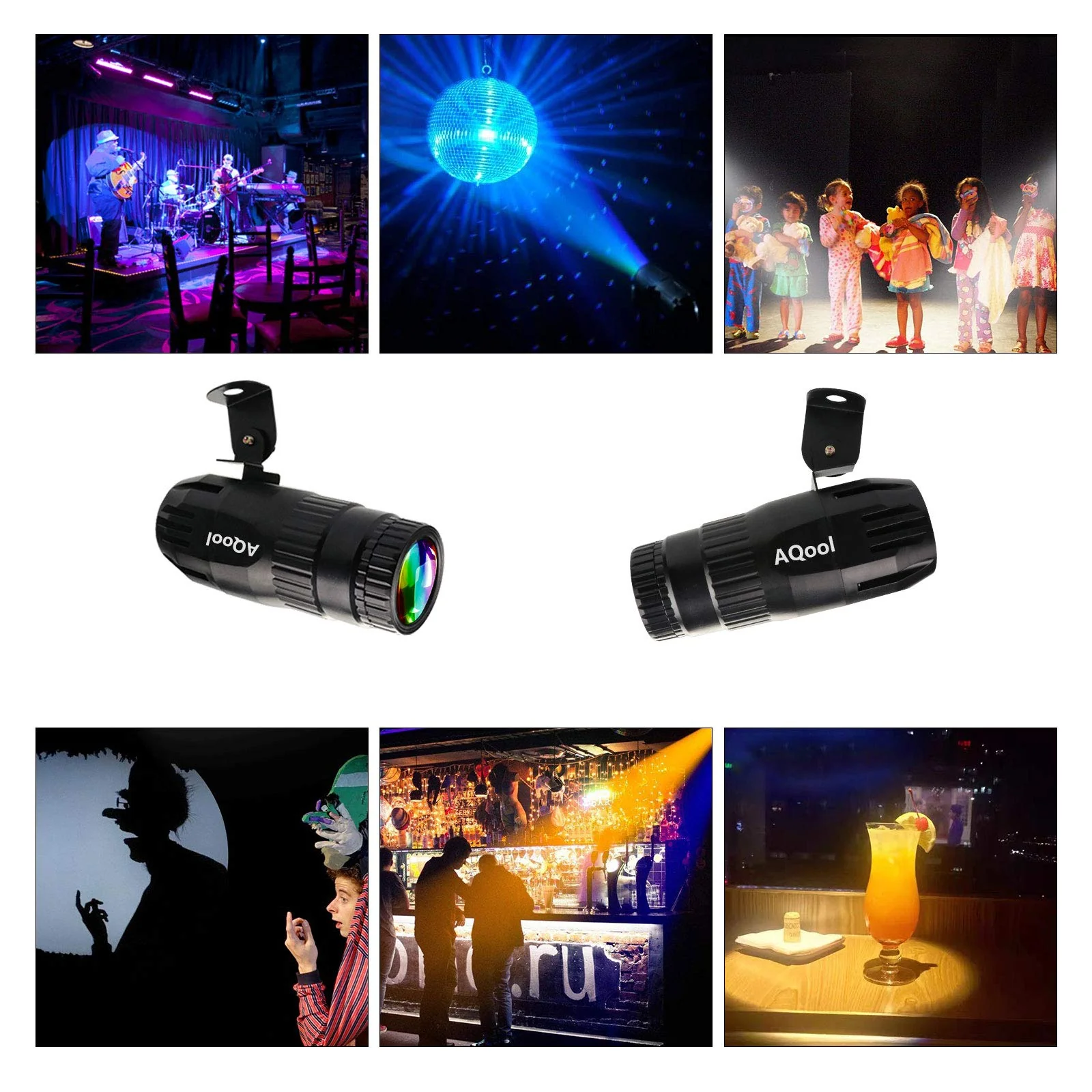 Pinspot Light, AQool Mini 15W Mirror Ball Spotlight, Super Bright RGBW LED Beam Pinspot Lights, Remote Control Stage Lighting for DJ Disco Band Dance Party Show Bar Club Wedding - Image 6