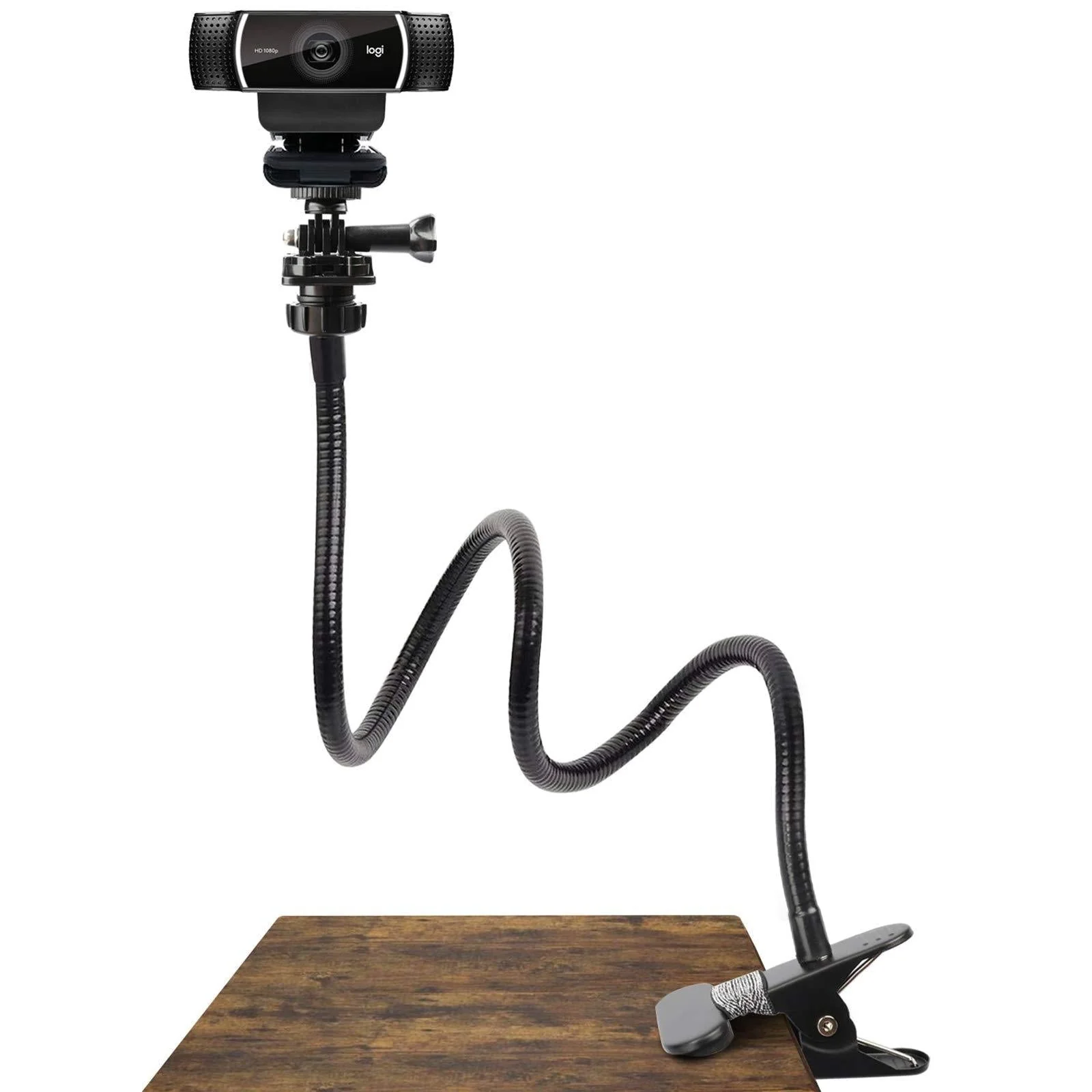 Pipishell 25 Inch Webcam Stand - Flexible Desk Mount Clamp Gooseneck Stand for Logitech Webcam C930e,C930,C920, C922x,C922, Brio 4K, C925e,C615-PIWS01