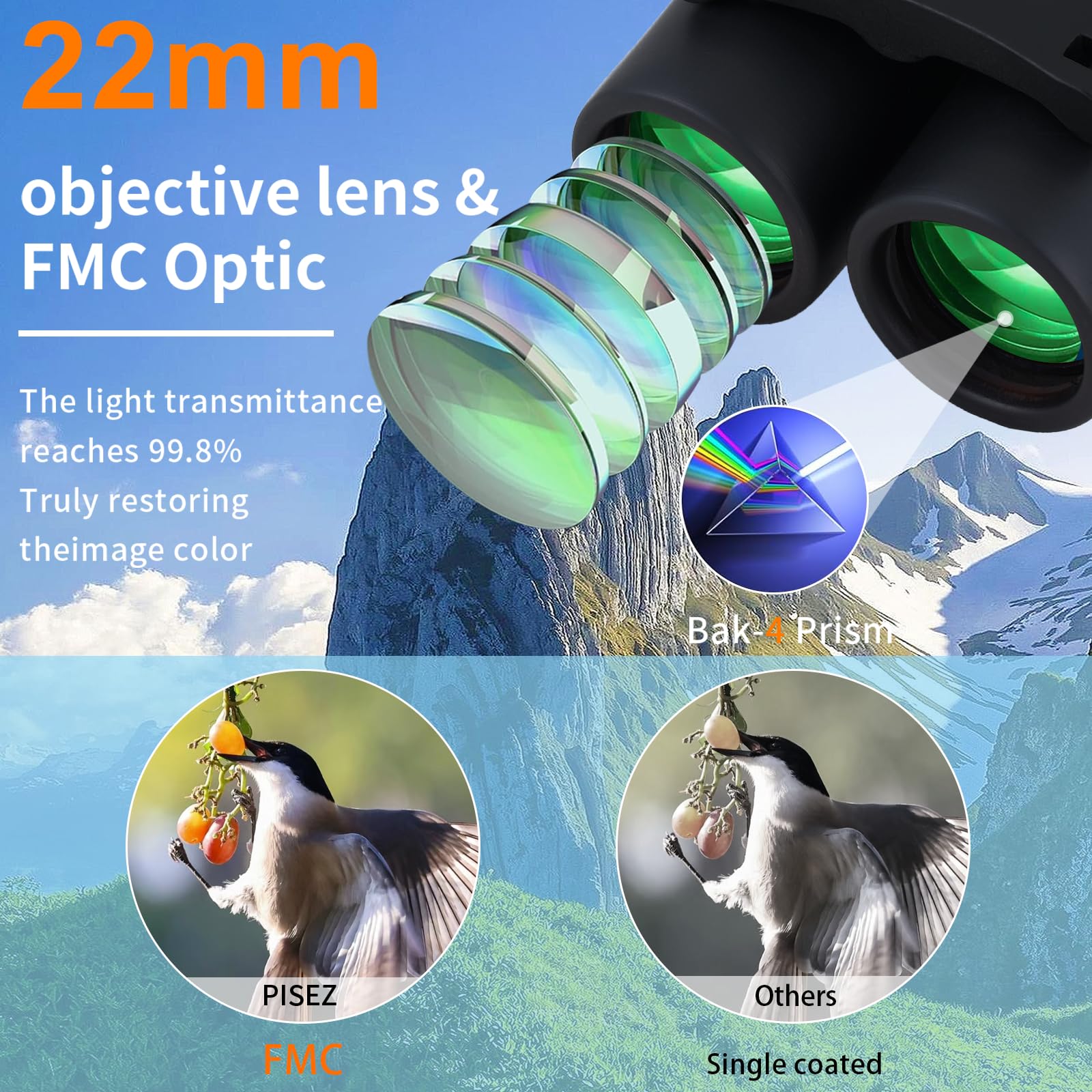 PISEZ 30X60 Compact Binoculars for Adults and Kids,Lightweight Foldable Easy Focus Small Binoculars for Bird Watching Hunting Concert Traveling Theater Opera Sightseeing black - Image 4