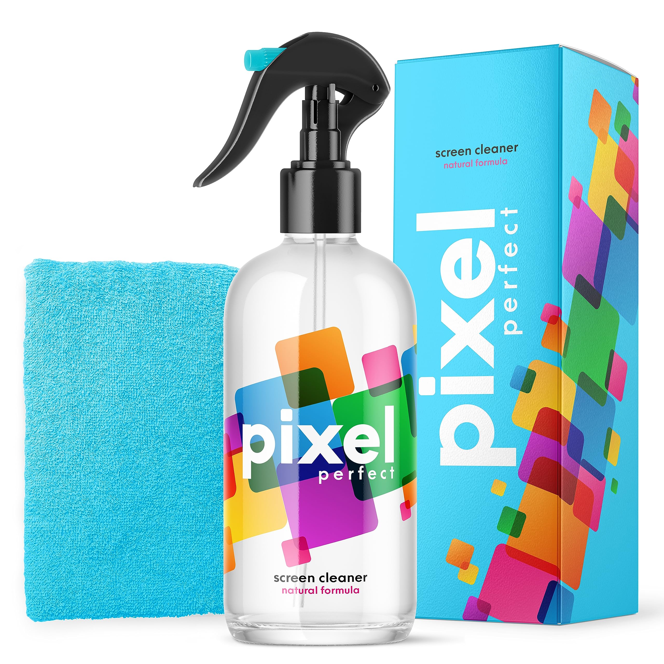 Pixel Perfect | 16.9oz | XL Screen Cleaner Kit, for TV, Laptops, Computers, Monitors, Phones, Tablets | 500ml Cleaning Kit, Premium Natural Spray 500ml - 16.9oz
