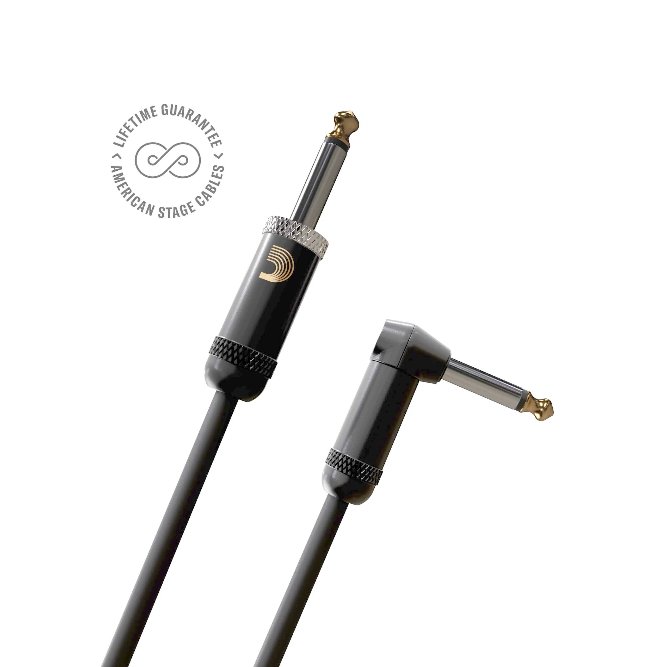 Planet Waves PW-AMSGRA-15 American Stage Instrument Cable 15 feet Straight to Right Angle - Image 2