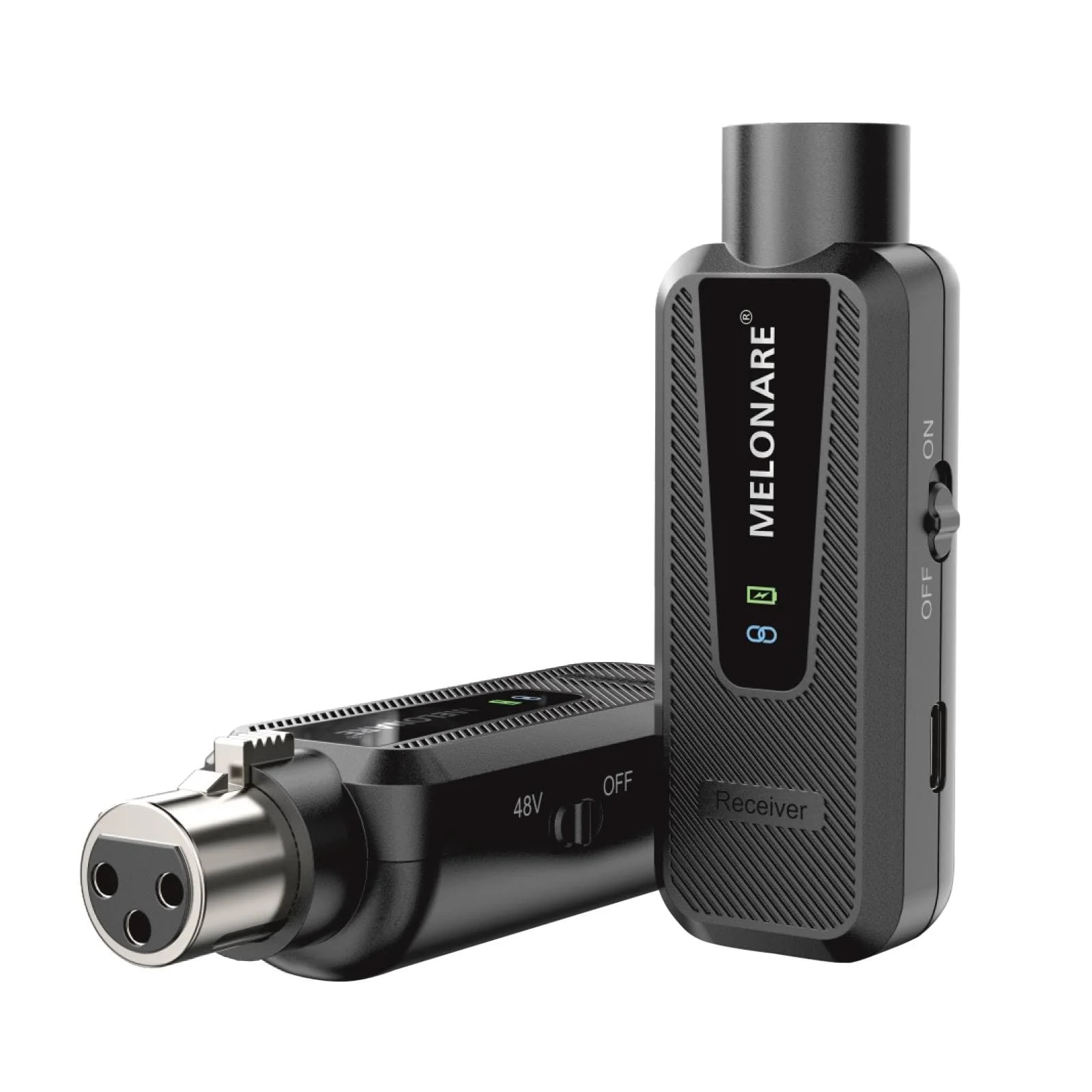 Plug on UHF 900MHz XLR Wireless Microphone Adapter, XLR Wireless Audio Transmitter & Receiver System, 164ft Range, +48V Phantom Power for Mic, Audio Mixer and PA Setup (MX-1)