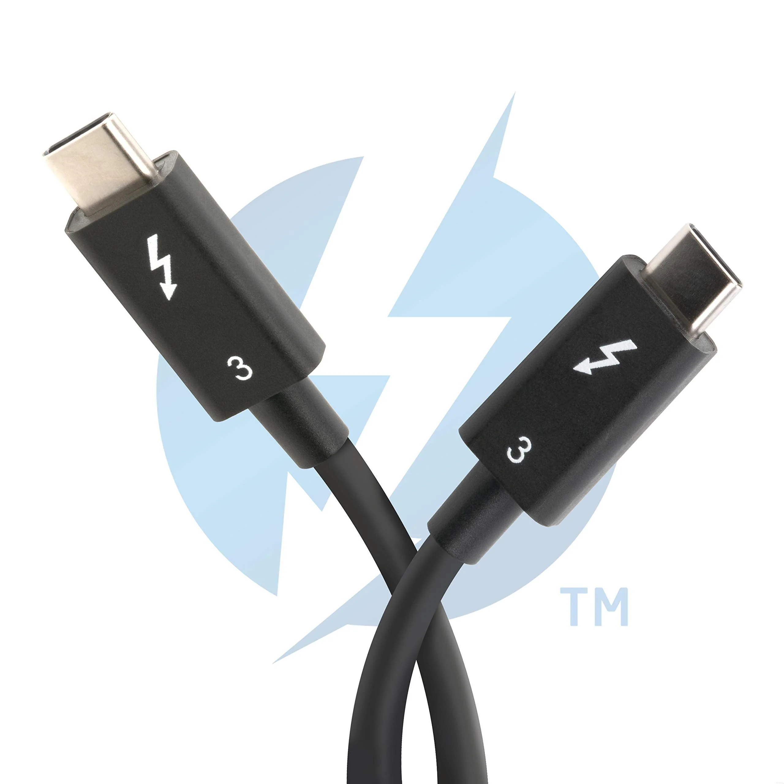 Plugable Thunderbolt 3 Cable 40Gbps Supports 100W (20V, 5A) Charging, 2.6ft / 0.8m USB C Compatible [Thunderbolt 3 Certified] 0.8m 40Gb 5A - Image 2