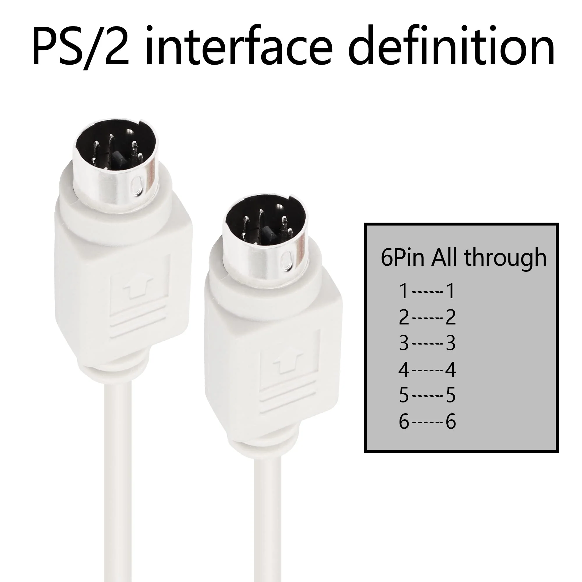 PNGKNYOCN 8.5 Feet PS/2 MDIN-6 Male to Male Cable for PS/2 Keyboard/Mouse Connector - Image 5