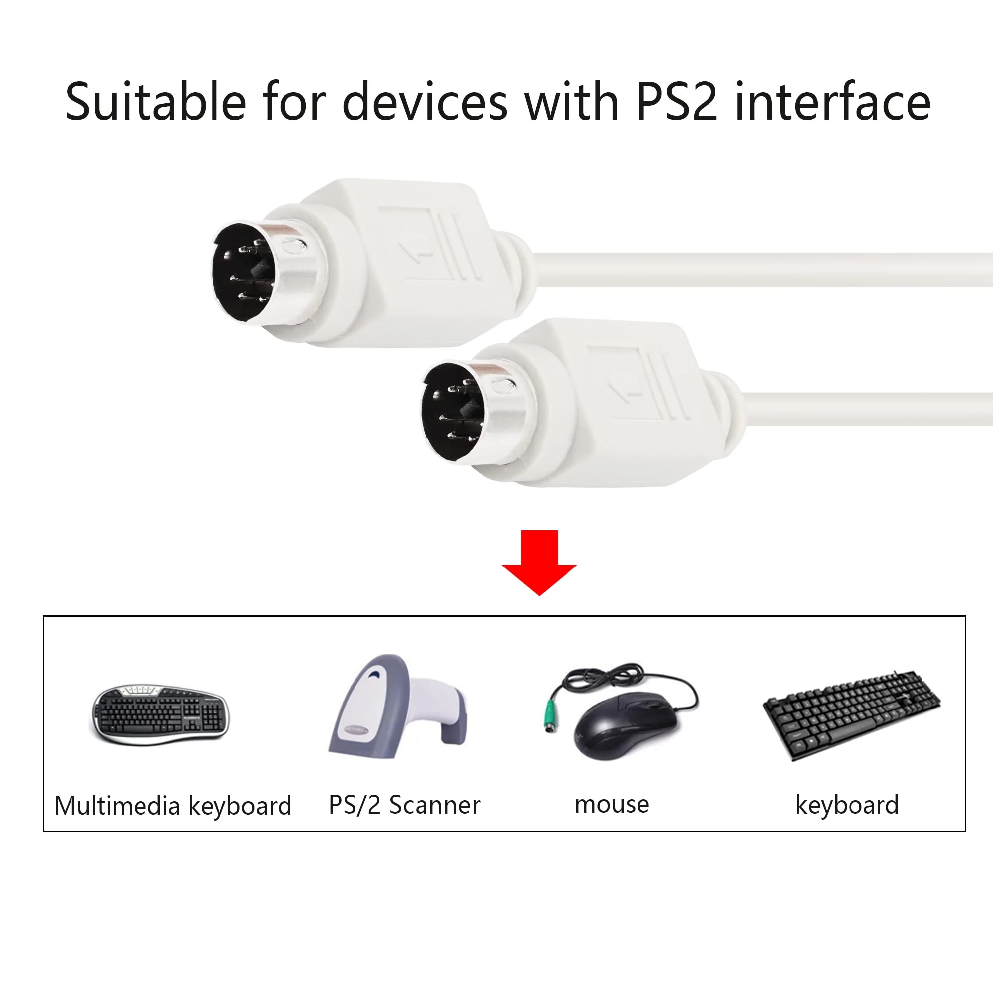 PNGKNYOCN 8.5 Feet PS/2 MDIN-6 Male to Male Cable for PS/2 Keyboard/Mouse Connector - Image 7