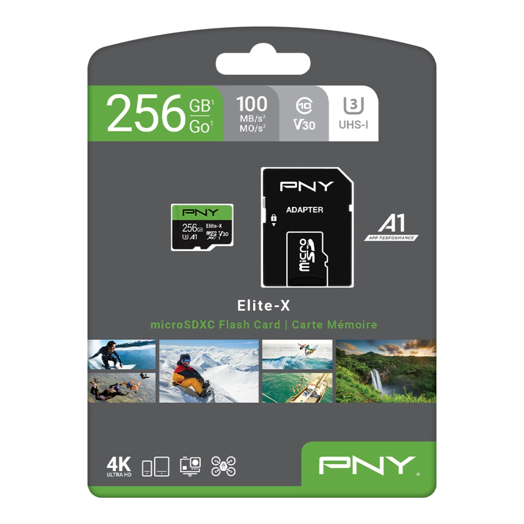 PNY 256GB Elite-X microSDXC UHS-I Memory Card - 100MB/s, U3, V30, A1, 4K, Full HD, micro SD - Image 7