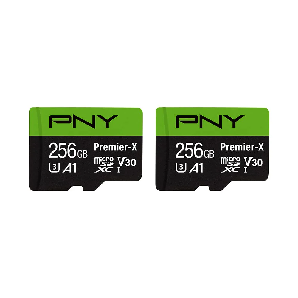 PNY 256GB Premier-X Class 10 U3 V30 microSDXC Flash Memory Card 2-Pack FLASH CARD - 2 PACK