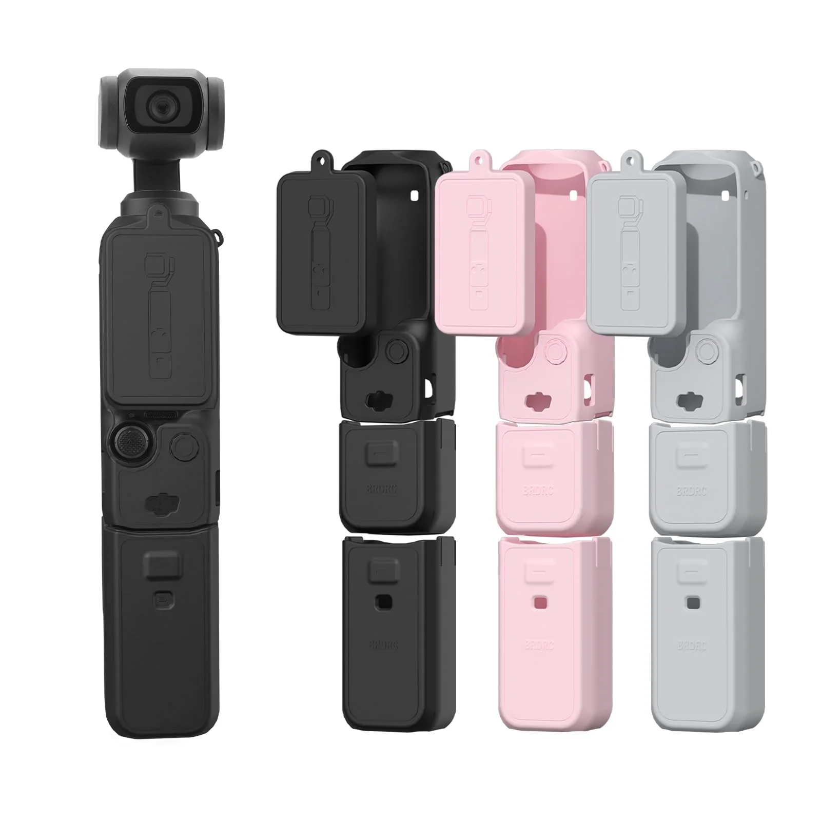 Pocket 3 Silicone Cover, Protective Case Lens Protector Scratch-Resistant Sleeve Skin Compatible with DJI OSMO Pocket 3 Creator Combo Accessories(Black) Black for Pocket 3 Creator Combo