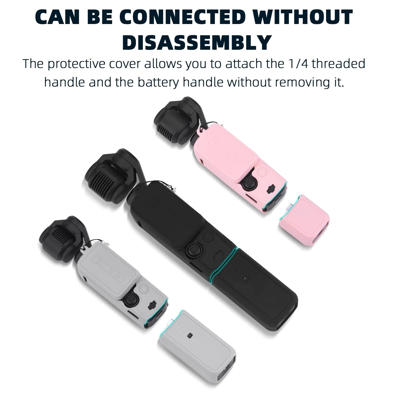 Pocket 3 Silicone Cover, Protective Case Lens Protector Scratch-Resistant Sleeve Skin Compatible with DJI OSMO Pocket 3 Creator Combo Accessories(Black) Black for Pocket 3 Creator Combo - Image 8